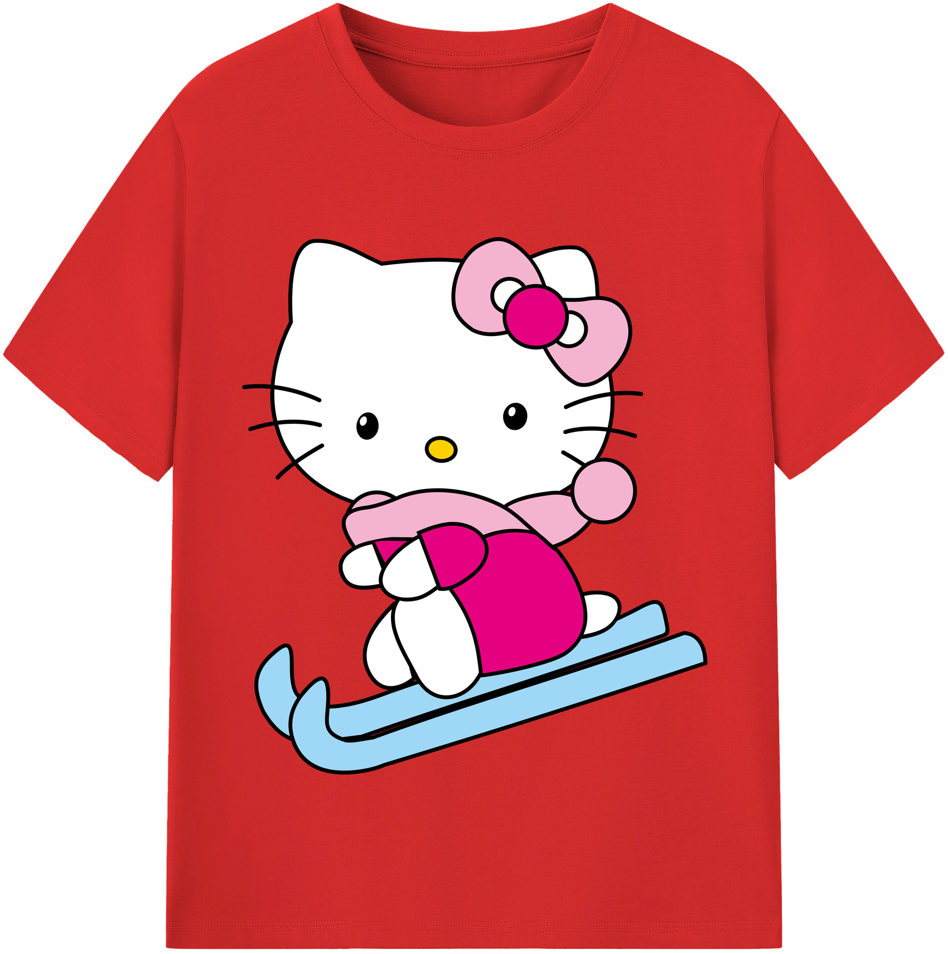 （画像用） Hello Kitty ハローキティ 綿100％半袖Tシャツ（フロントプリント）
