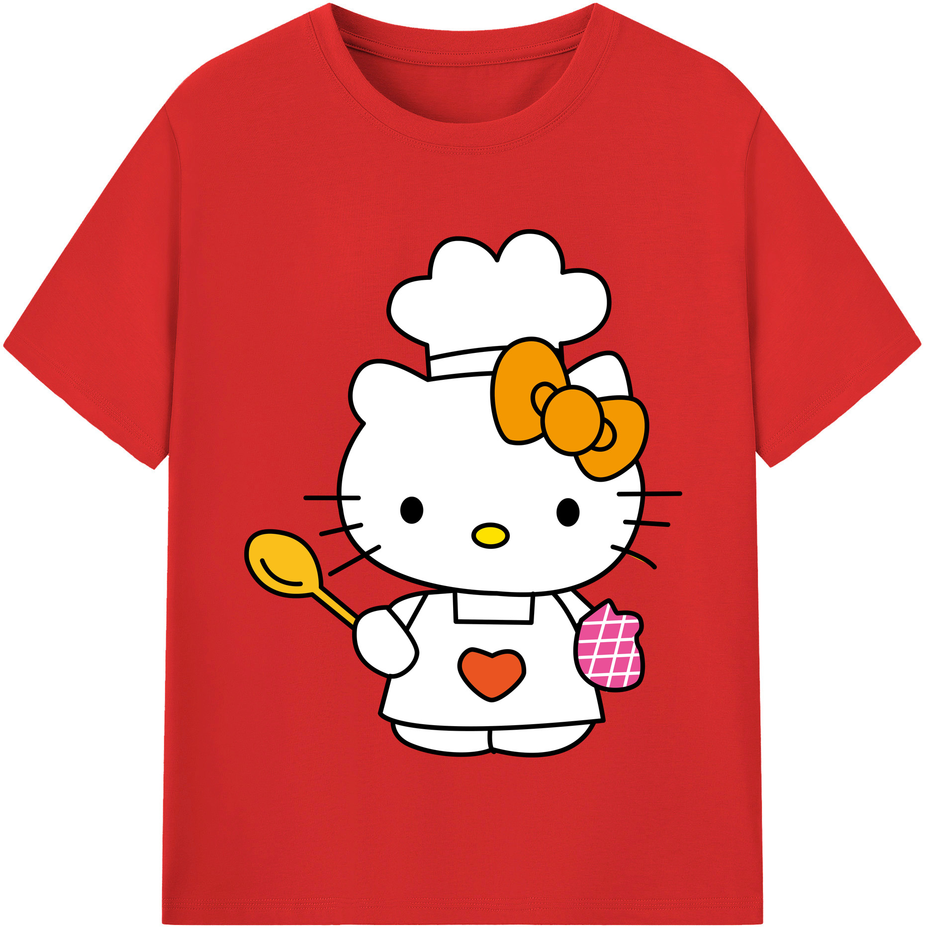 （画像用） Hello Kitty ハローキティ 綿100％半袖Tシャツ（フロントプリント）