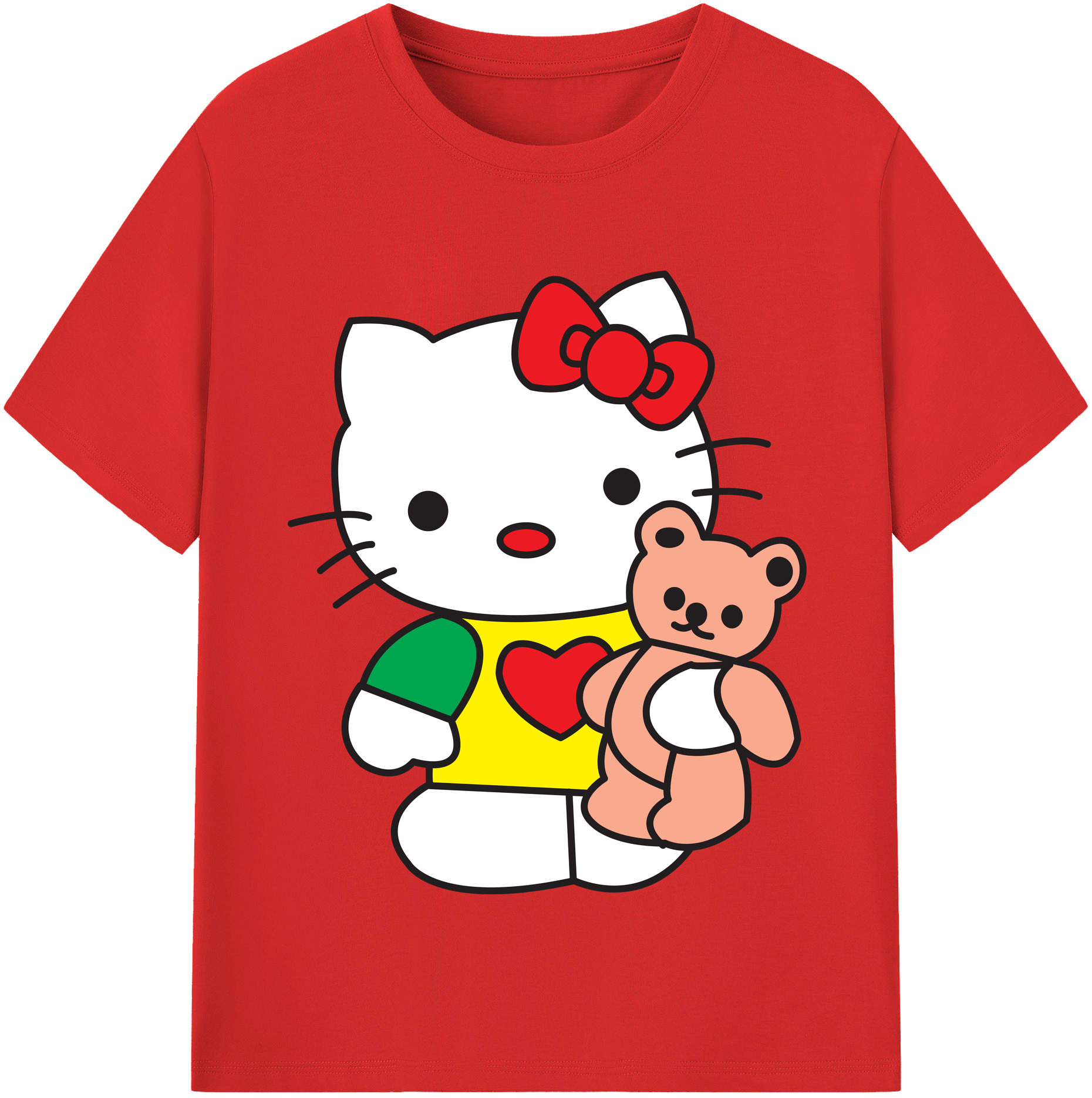 （画像用） Hello Kitty ハローキティ 綿100％半袖Tシャツ（フロントプリント）