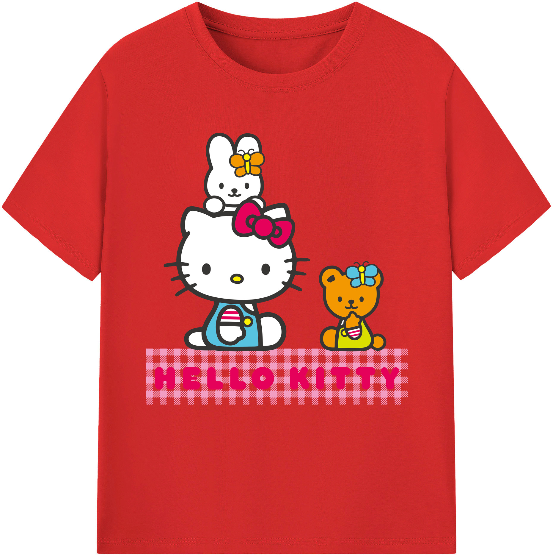 （画像用） Hello Kitty ハローキティ 綿100％半袖Tシャツ（フロントプリント）