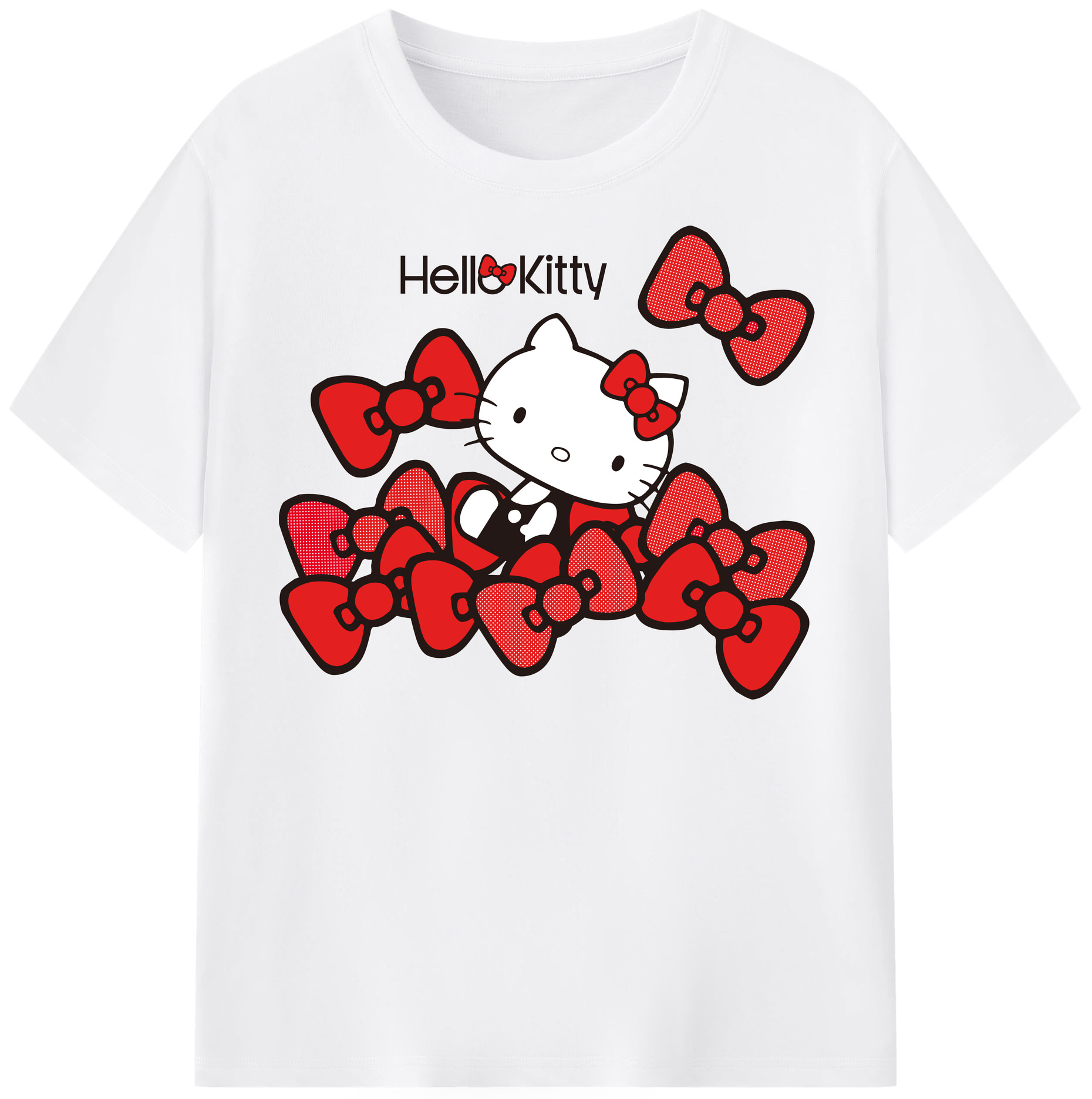（画像用） Hello Kitty ハローキティ 綿100％半袖Tシャツ（フロントプリント）