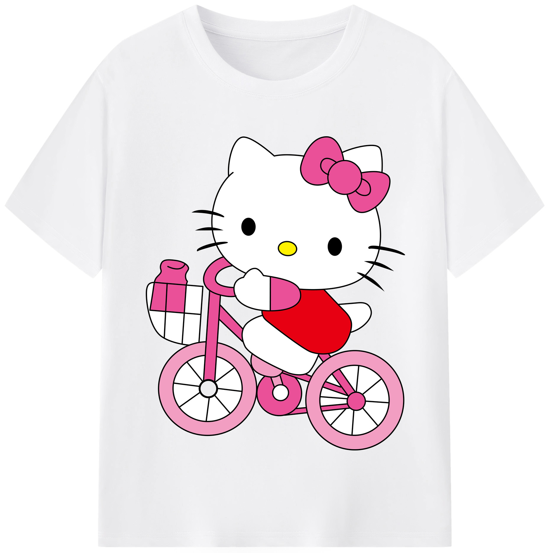 （画像用） Hello Kitty ハローキティ 綿100％半袖Tシャツ（フロントプリント）