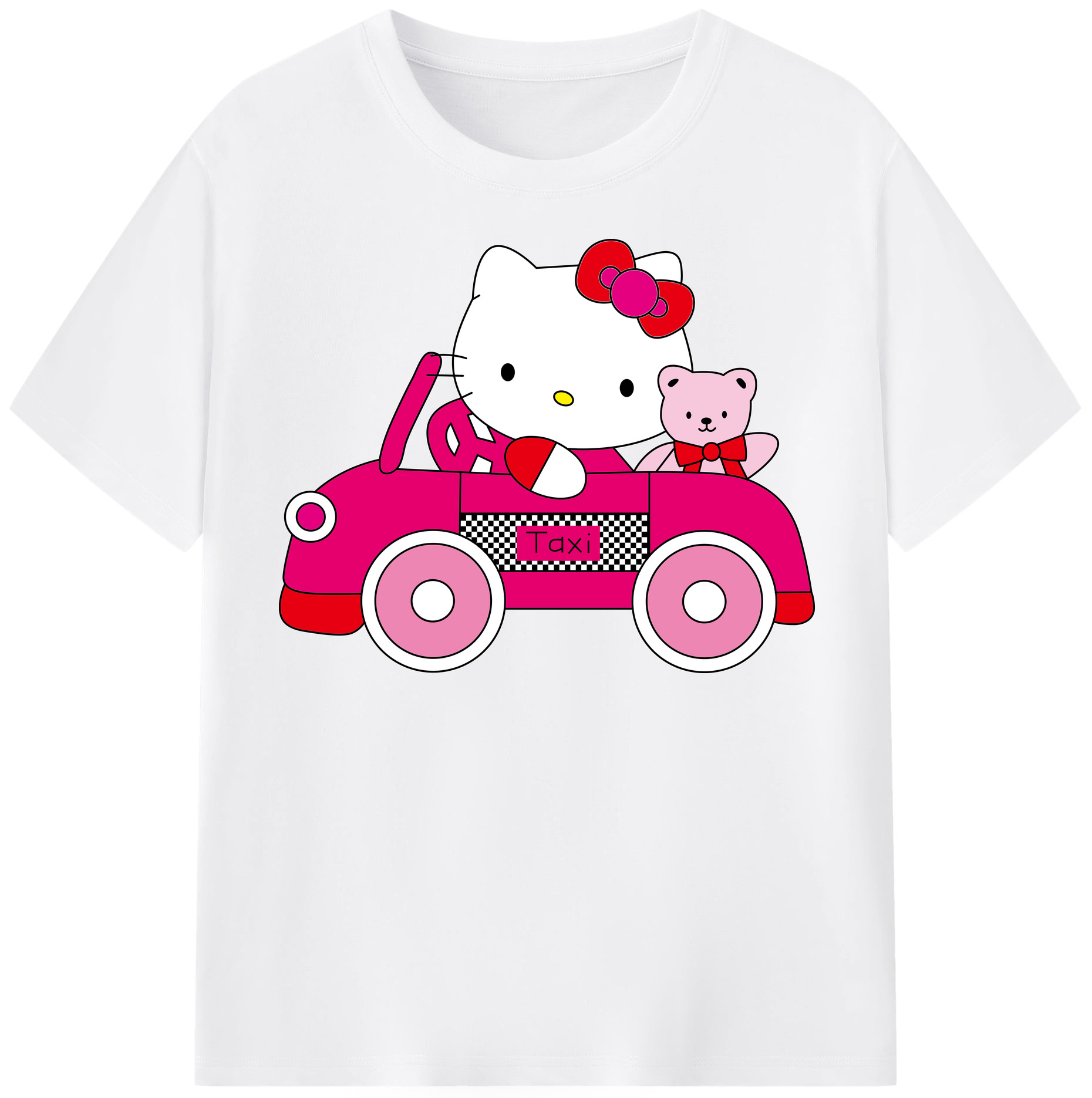 （画像用） Hello Kitty ハローキティ 綿100％半袖Tシャツ（フロントプリント）