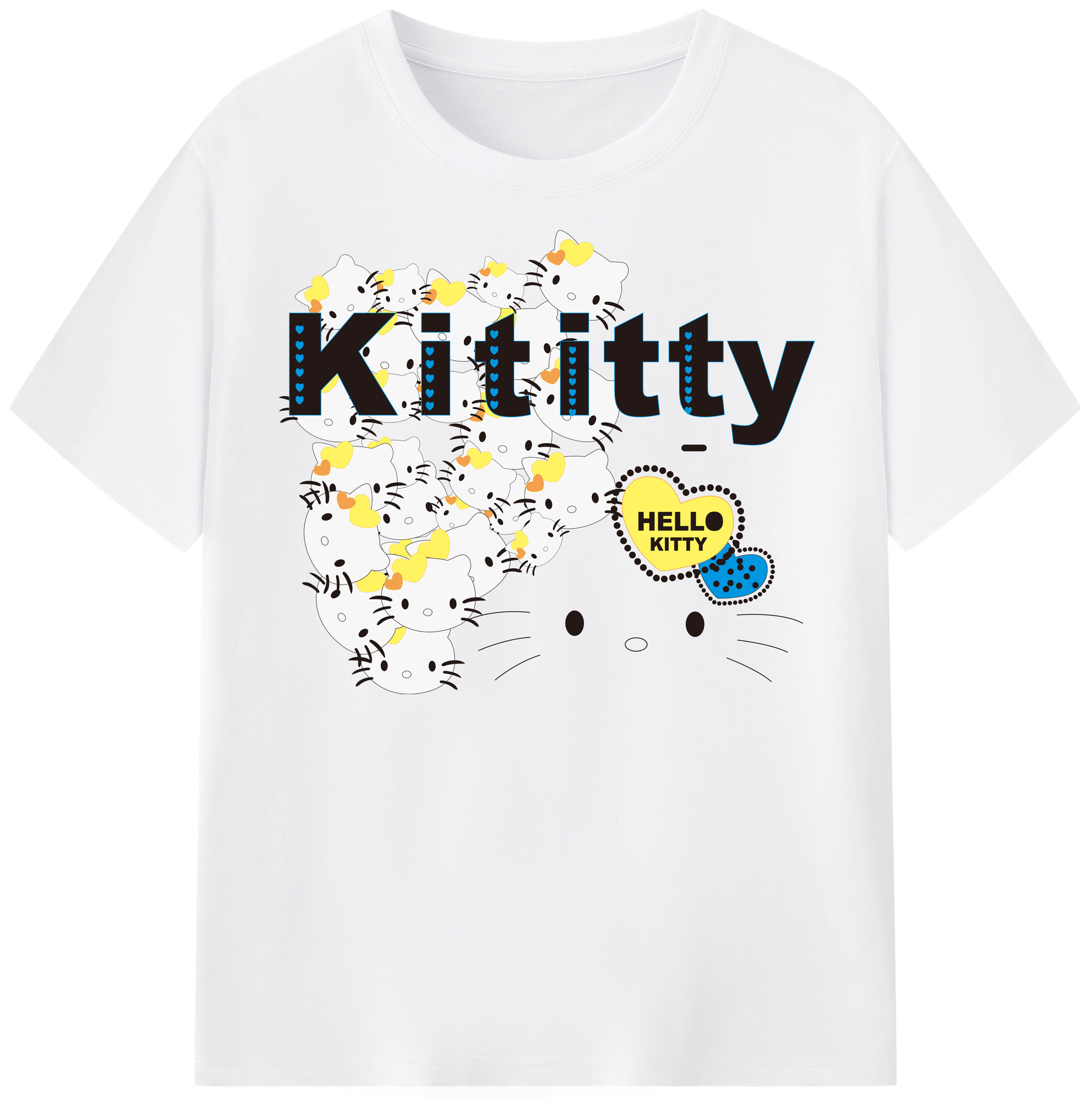 （画像用） Hello Kitty ハローキティ 綿100％半袖Tシャツ（フロントプリント）