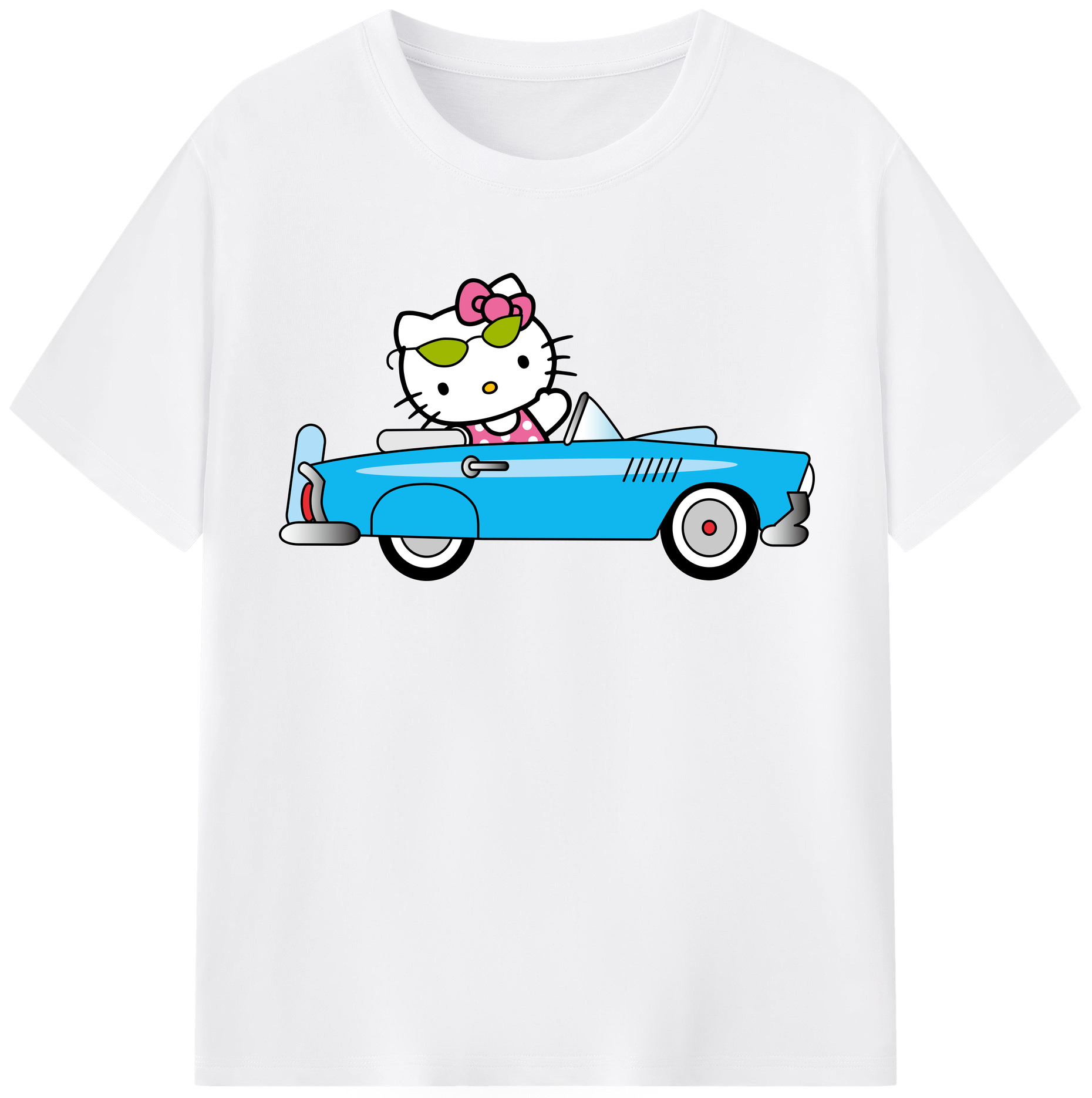 （画像用） Hello Kitty ハローキティ 綿100％半袖Tシャツ（フロントプリント）