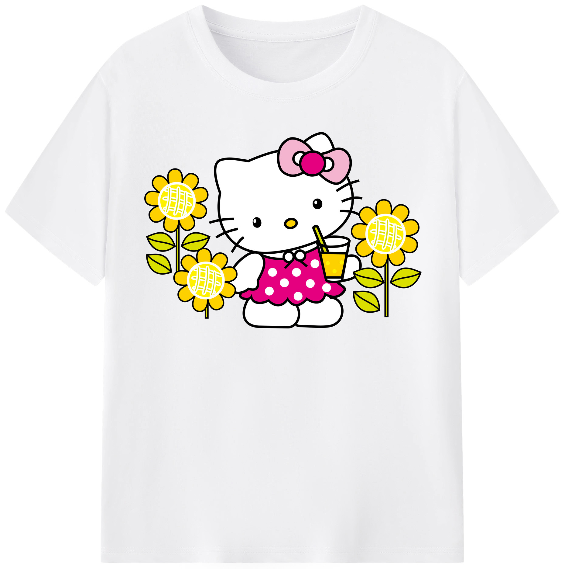 （画像用） Hello Kitty ハローキティ 綿100％半袖Tシャツ（フロントプリント）