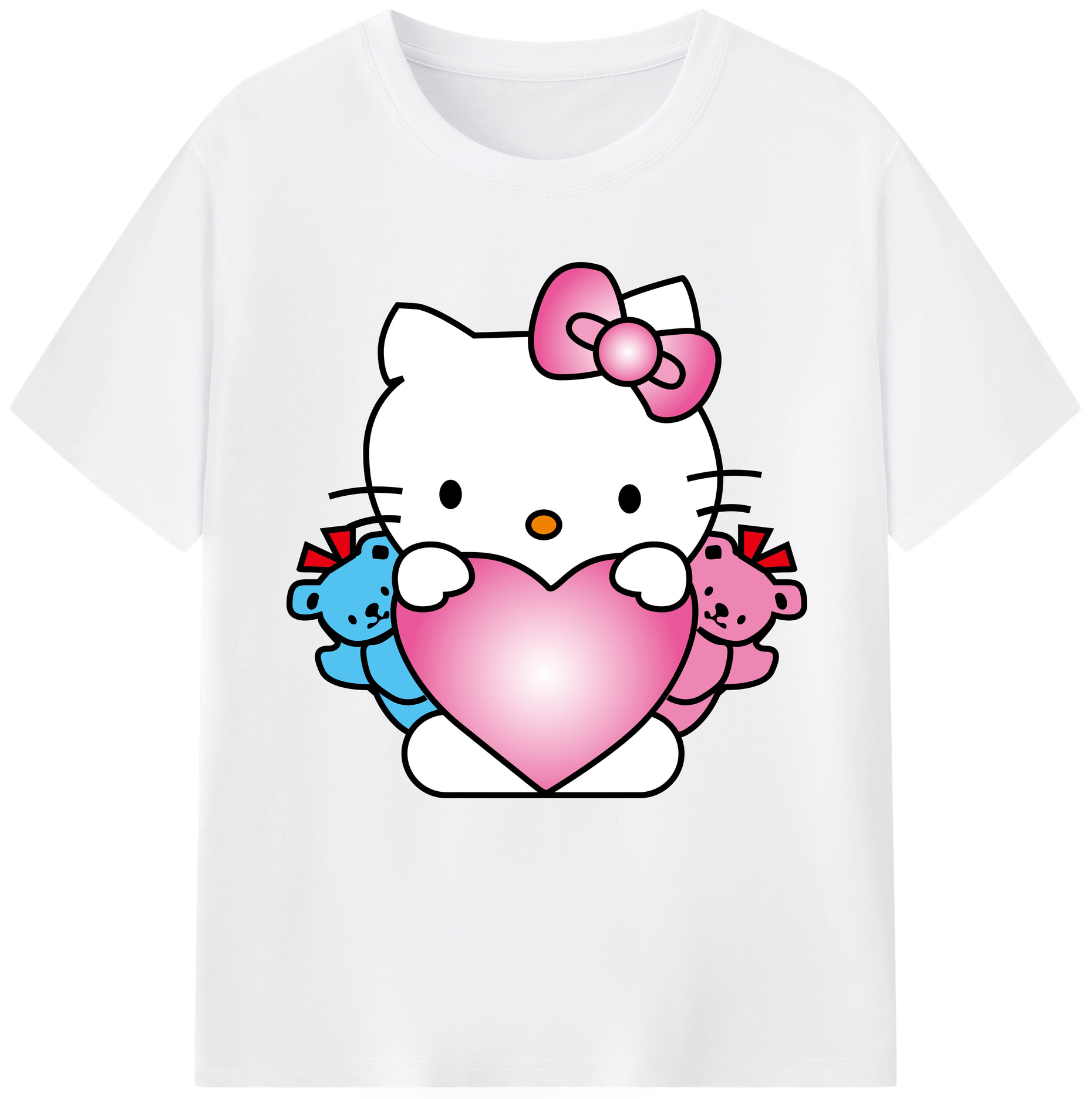 （画像用） Hello Kitty ハローキティ 綿100％半袖Tシャツ（フロントプリント）