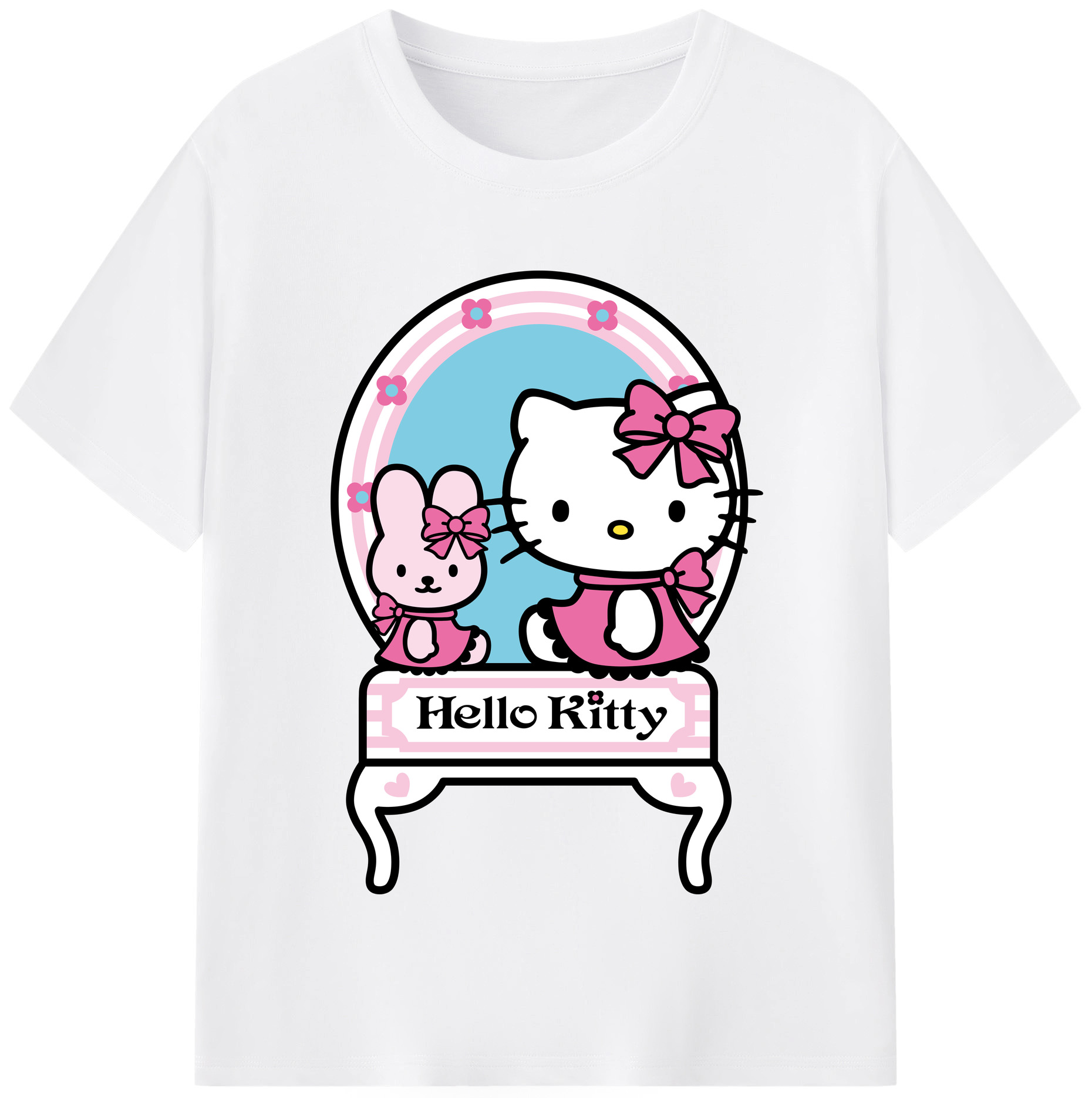 （画像用） Hello Kitty ハローキティ 綿100％半袖Tシャツ（フロントプリント）