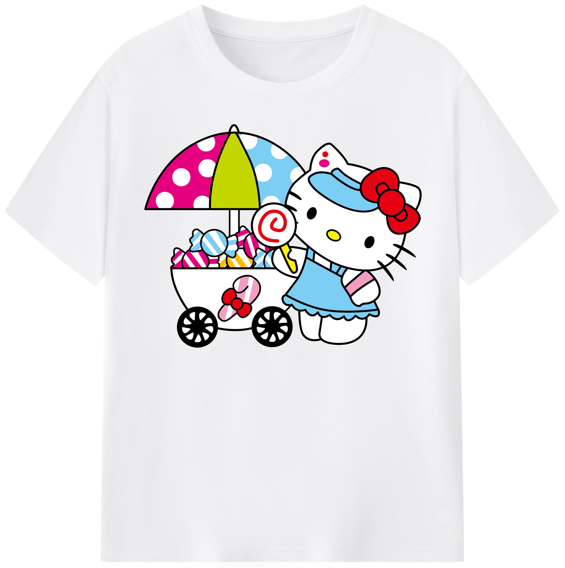（画像用） Hello Kitty ハローキティ 綿100％半袖Tシャツ（フロントプリント）