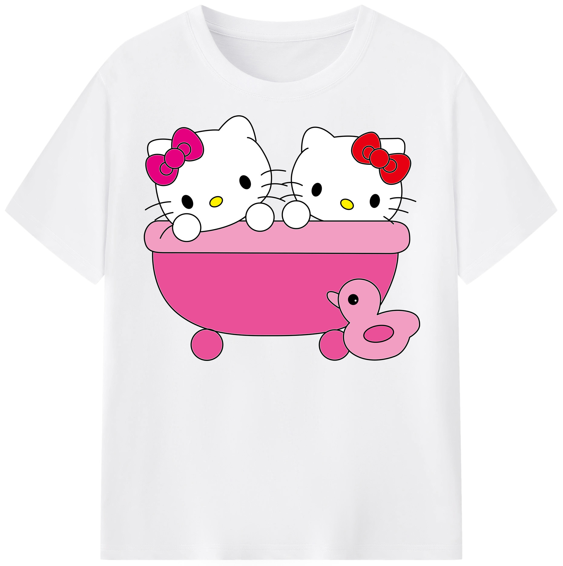 （画像用） Hello Kitty ハローキティ 綿100％半袖Tシャツ（フロントプリント）