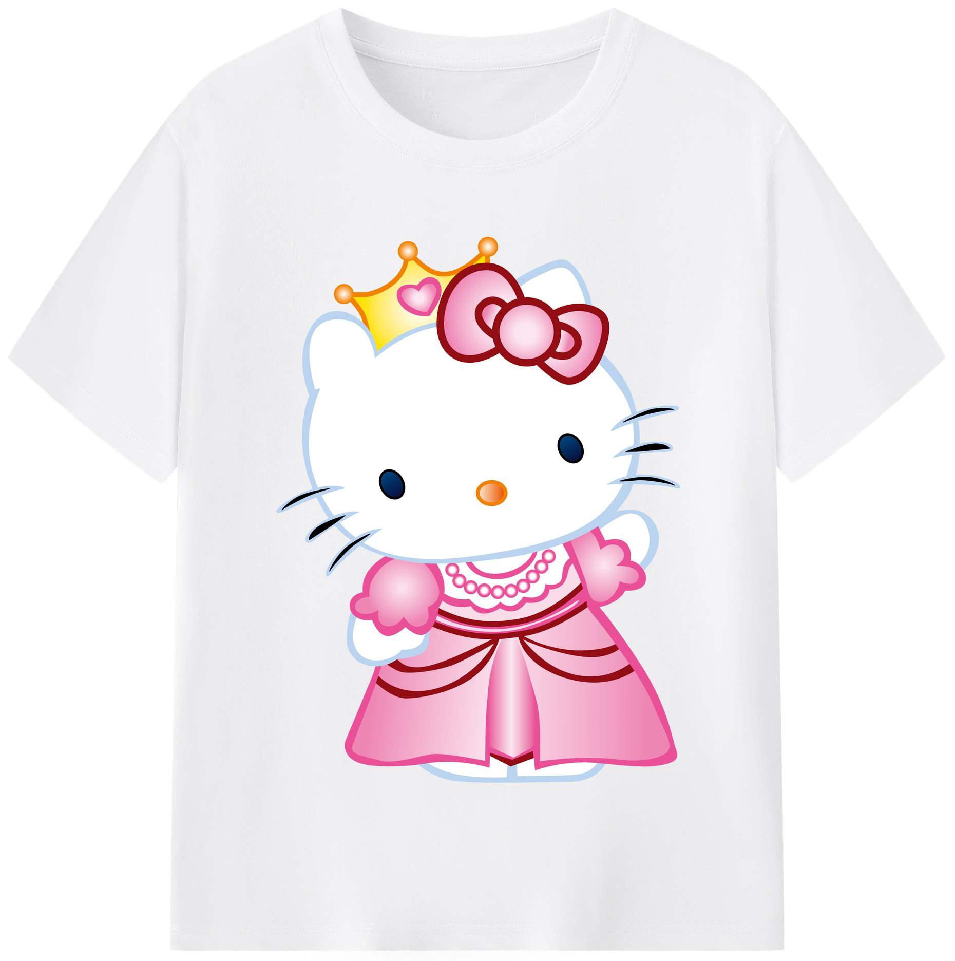 （画像用） Hello Kitty ハローキティ 綿100％半袖Tシャツ（フロントプリント）