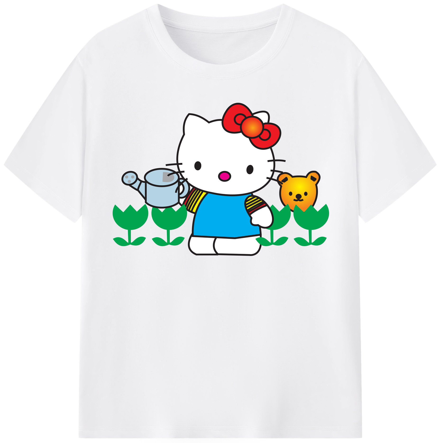 （画像用） Hello Kitty ハローキティ 綿100％半袖Tシャツ（フロントプリント）