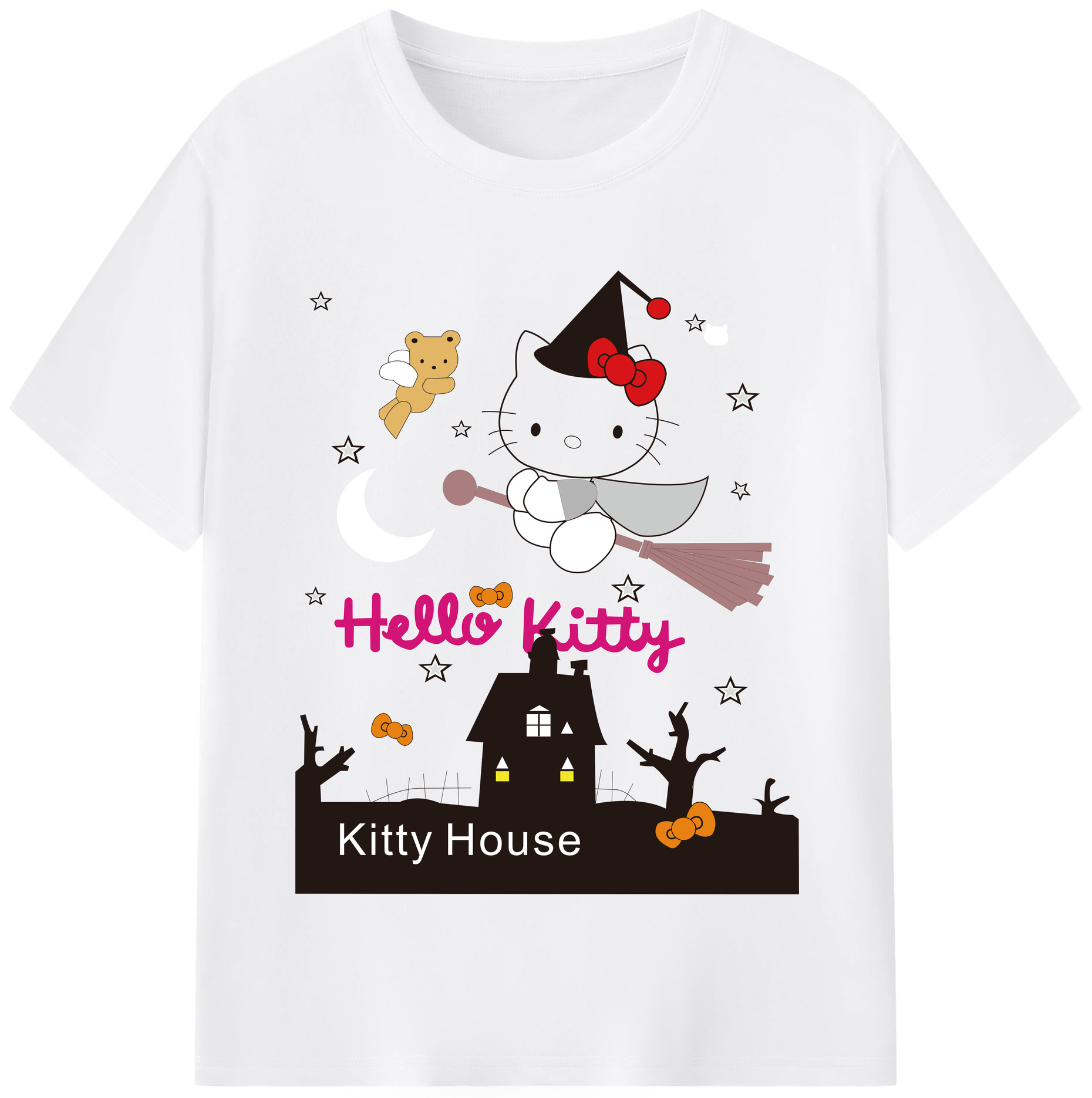 （画像用） Hello Kitty ハローキティ 綿100％半袖Tシャツ（フロントプリント）