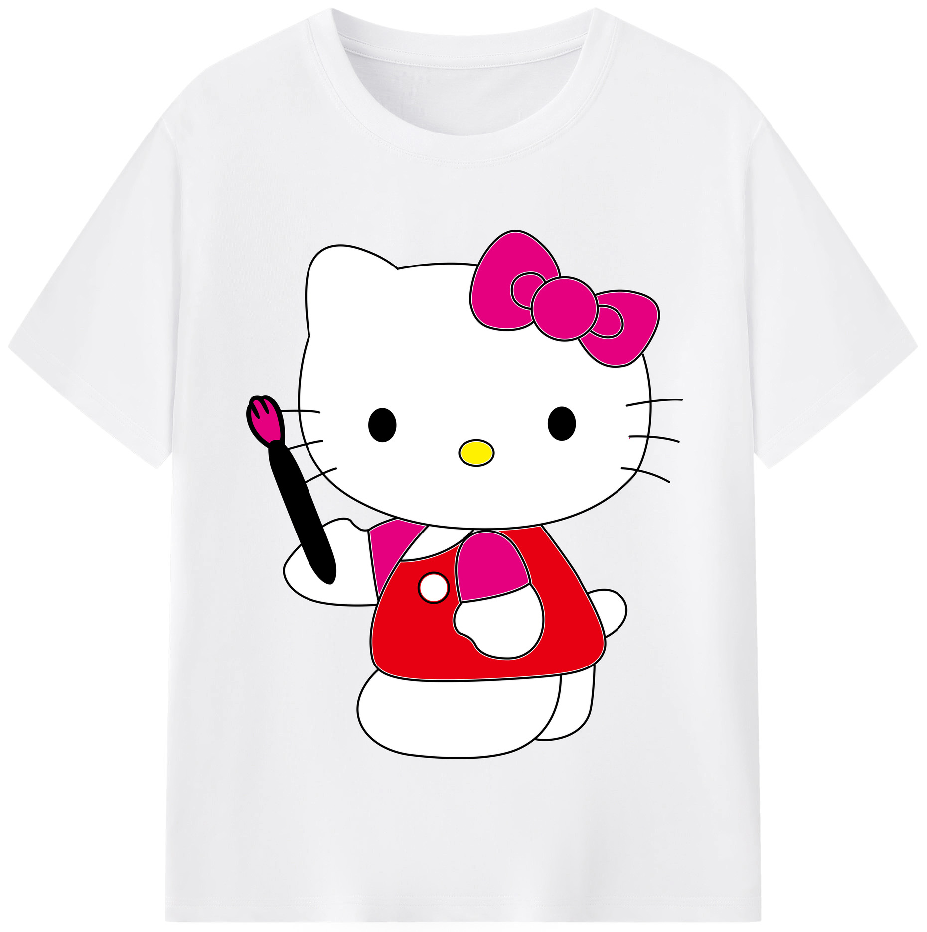 （画像用） Hello Kitty ハローキティ 綿100％半袖Tシャツ（フロントプリント）