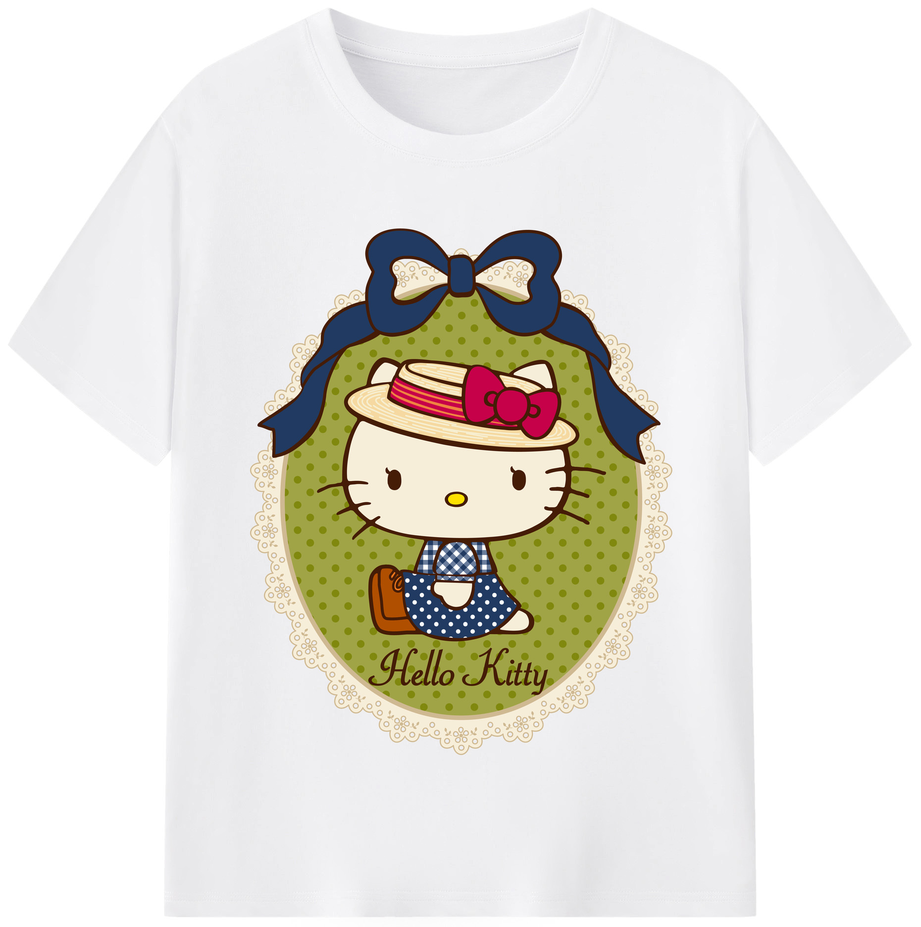 （画像用） Hello Kitty ハローキティ 綿100％半袖Tシャツ（フロントプリント）