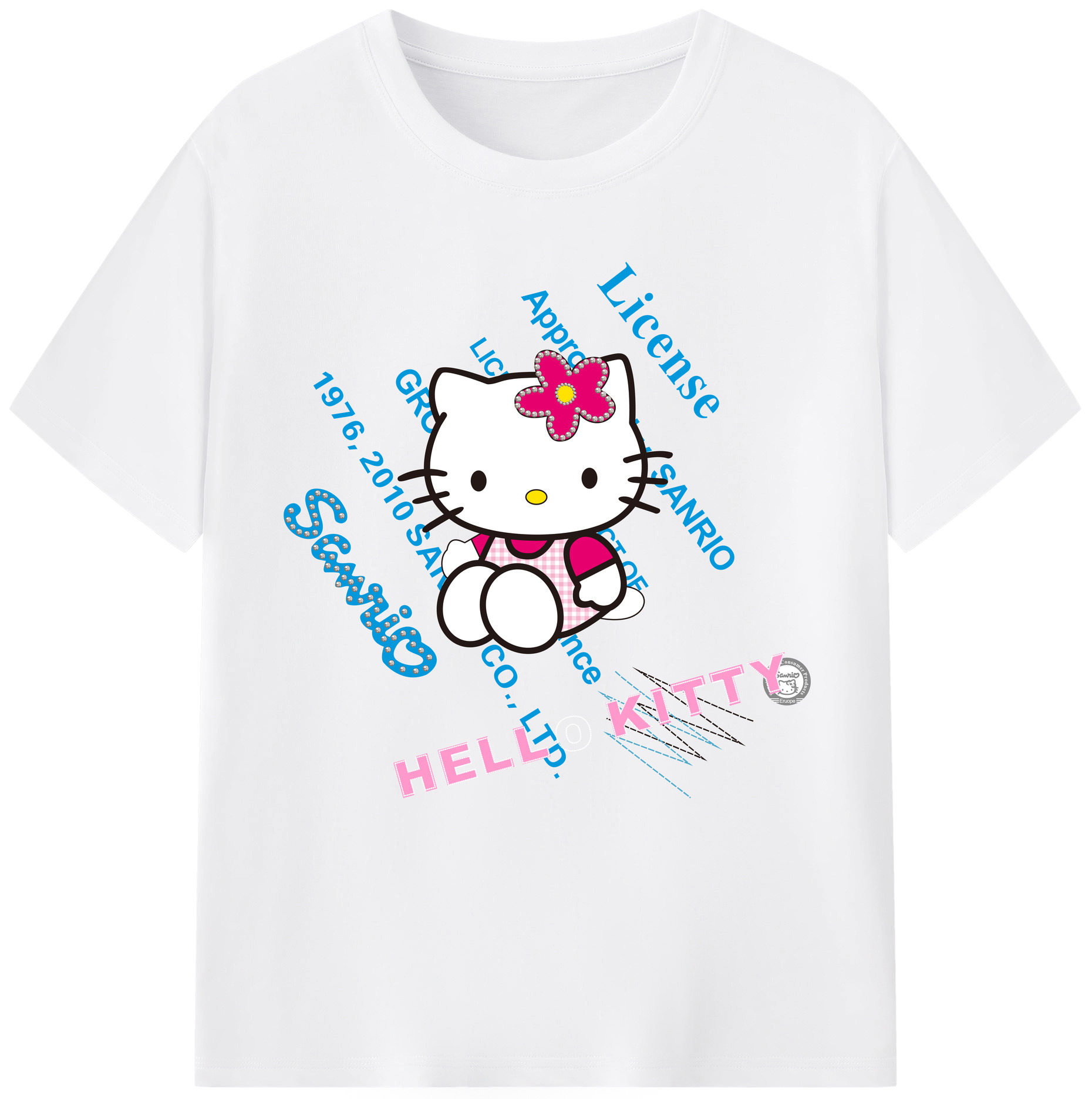（画像用） Hello Kitty ハローキティ 綿100％半袖Tシャツ（フロントプリント）