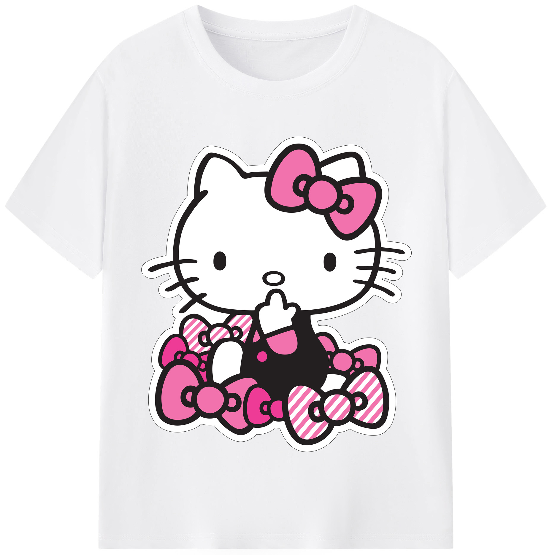 （画像用） Hello Kitty ハローキティ 綿100％半袖Tシャツ（フロントプリント）
