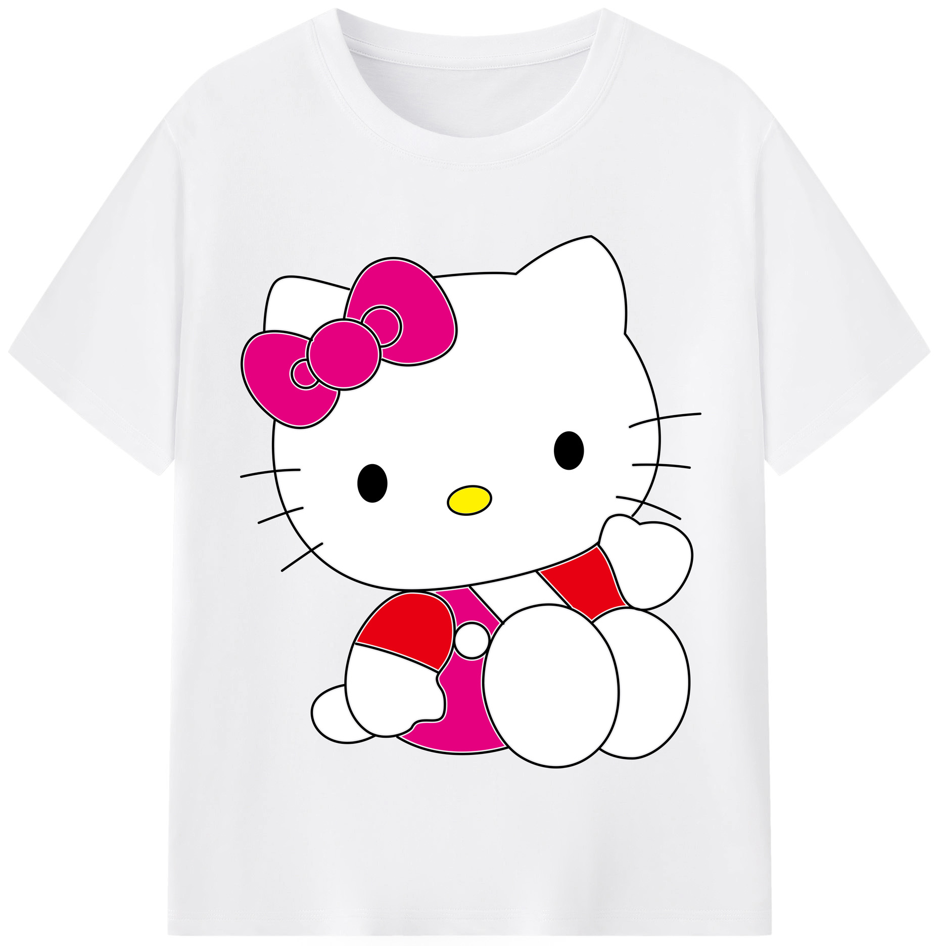 （画像用） Hello Kitty ハローキティ 綿100％半袖Tシャツ（フロントプリント）