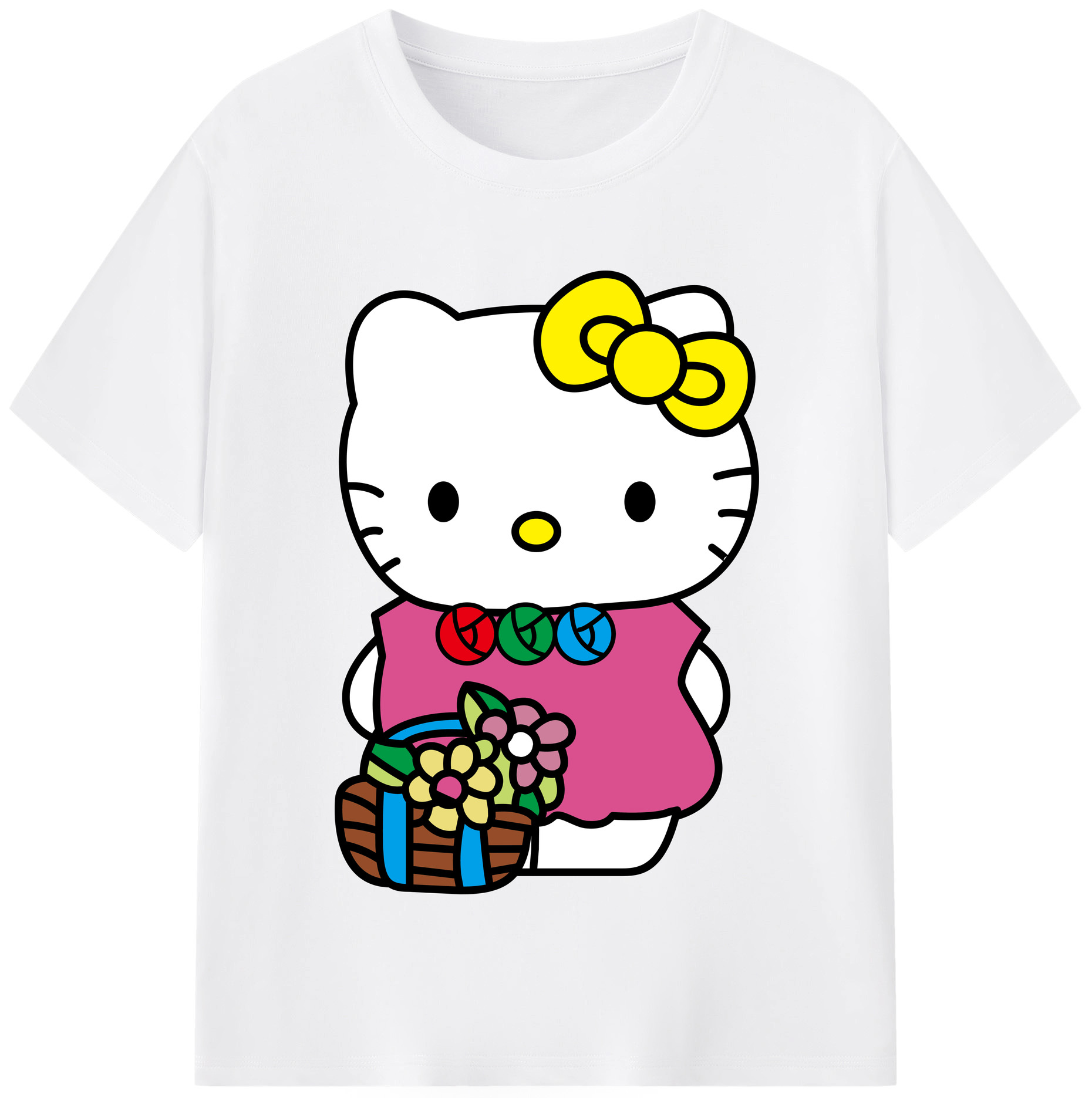（画像用） Hello Kitty ハローキティ 綿100％半袖Tシャツ（フロントプリント）
