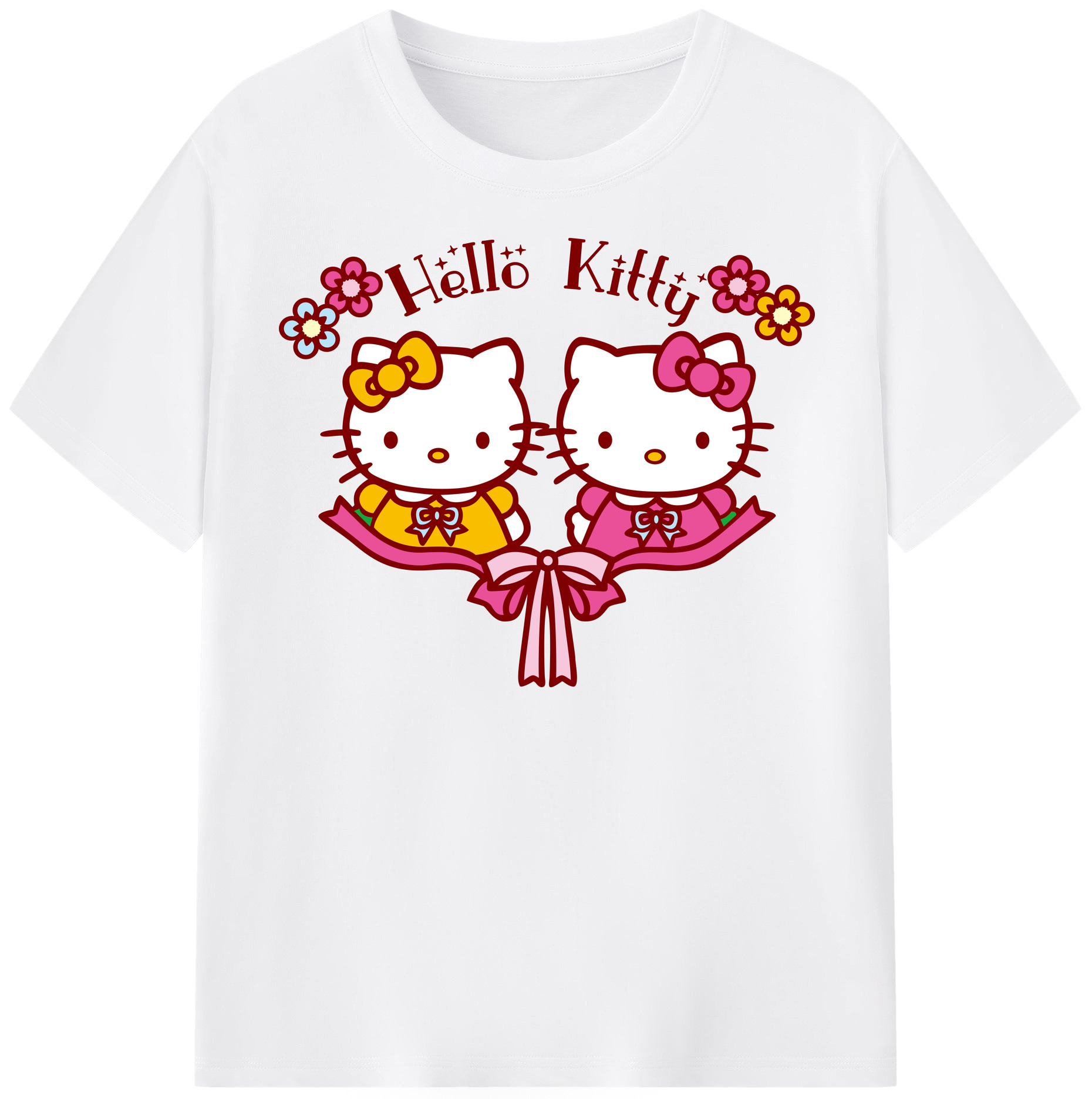 （画像用） Hello Kitty ハローキティ 綿100％半袖Tシャツ（フロントプリント）