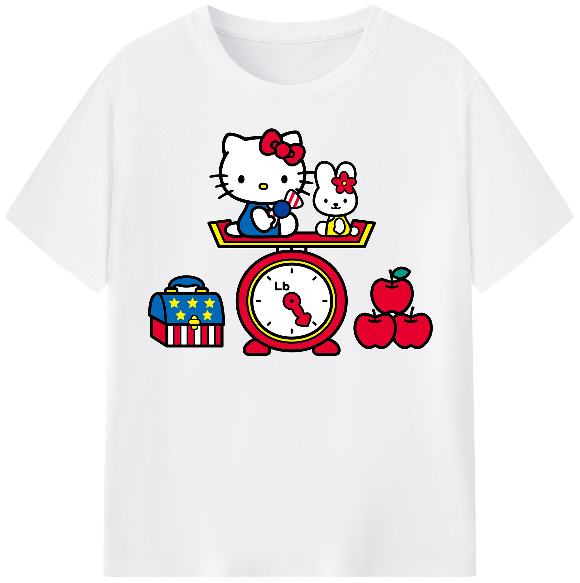 （画像用） Hello Kitty ハローキティ 綿100％半袖Tシャツ（フロントプリント）