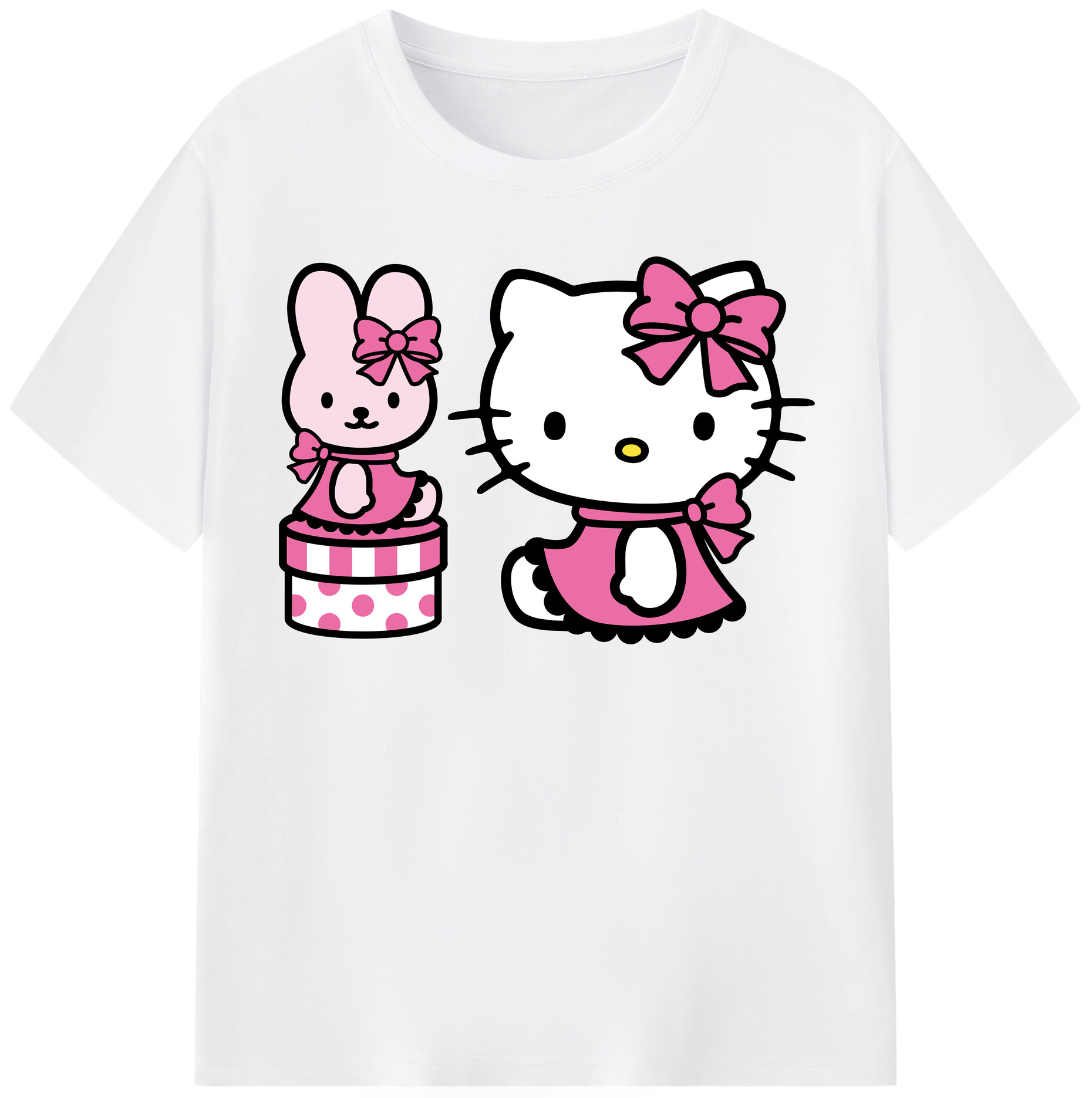 （画像用） Hello Kitty ハローキティ 綿100％半袖Tシャツ（フロントプリント）