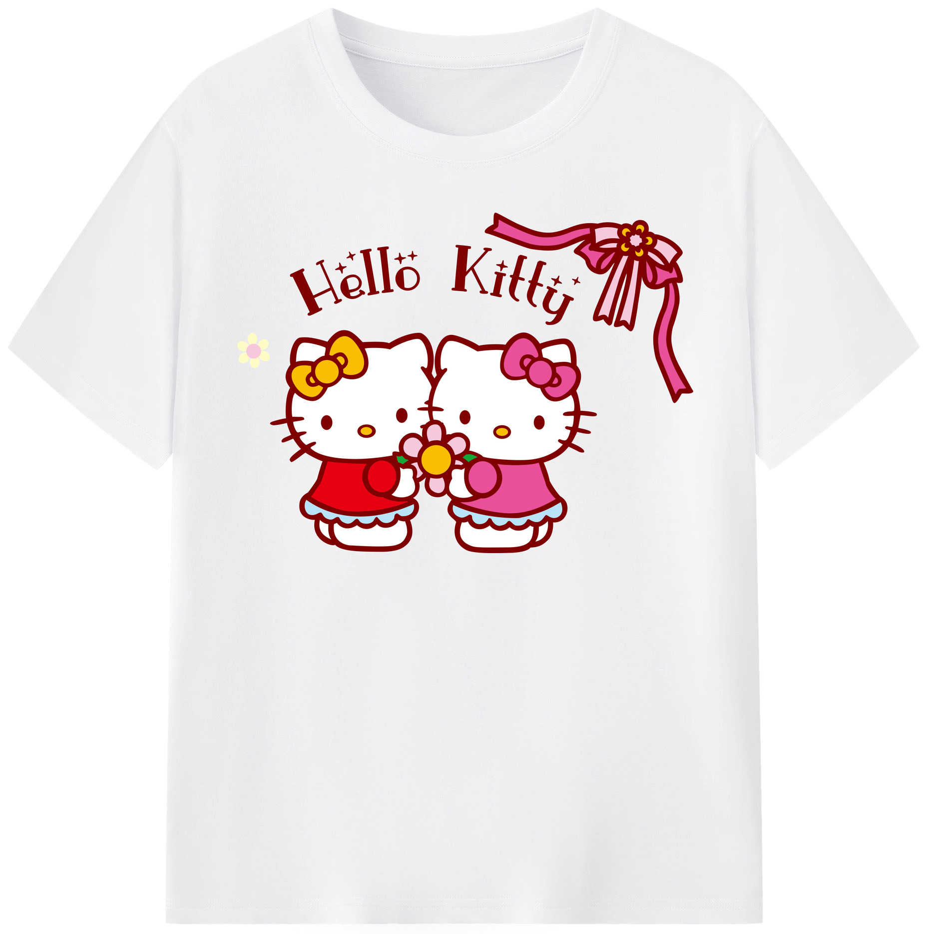 （画像用） Hello Kitty ハローキティ 綿100％半袖Tシャツ（フロントプリント）