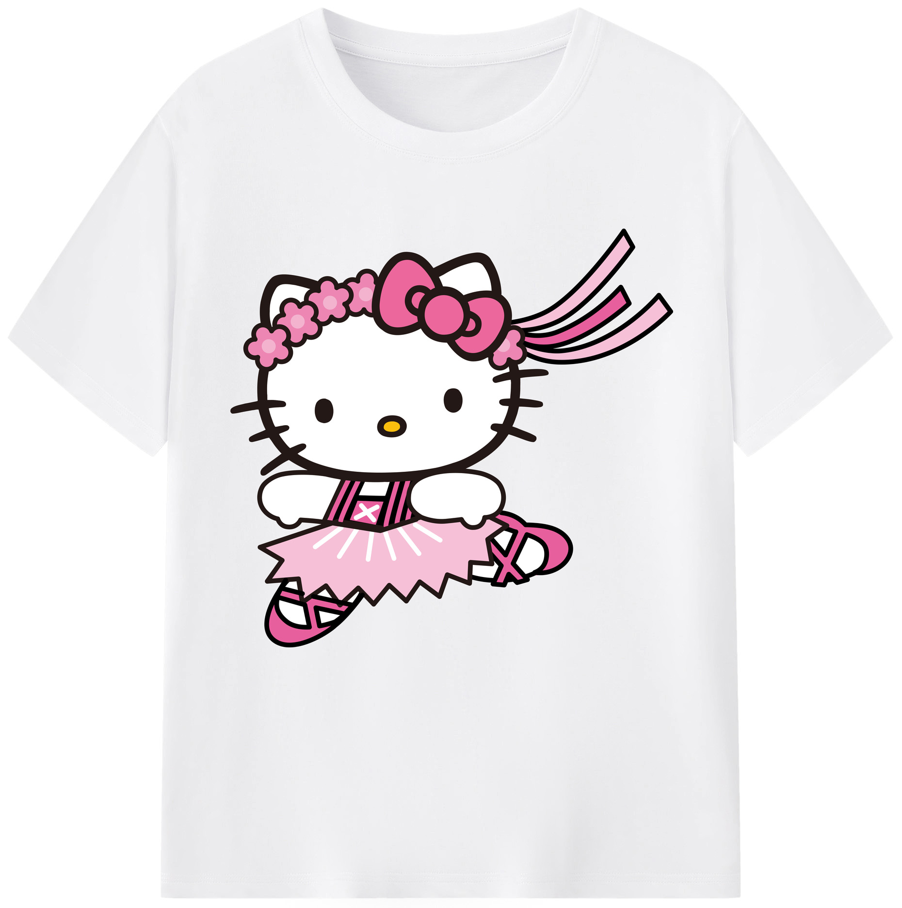 （画像用） Hello Kitty ハローキティ 綿100％半袖Tシャツ（フロントプリント）
