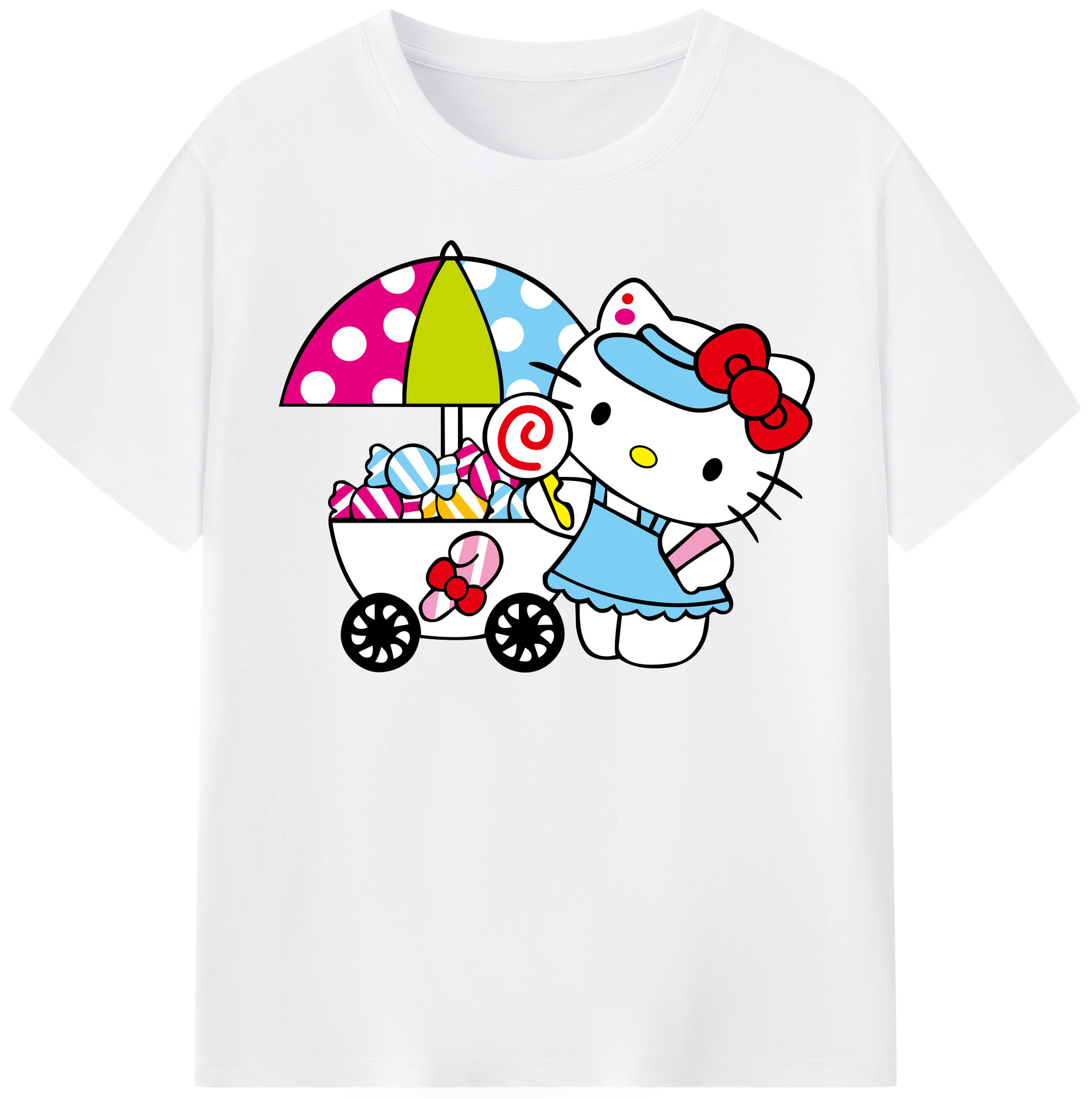 （画像用） Hello Kitty ハローキティ 綿100％半袖Tシャツ（フロントプリント）
