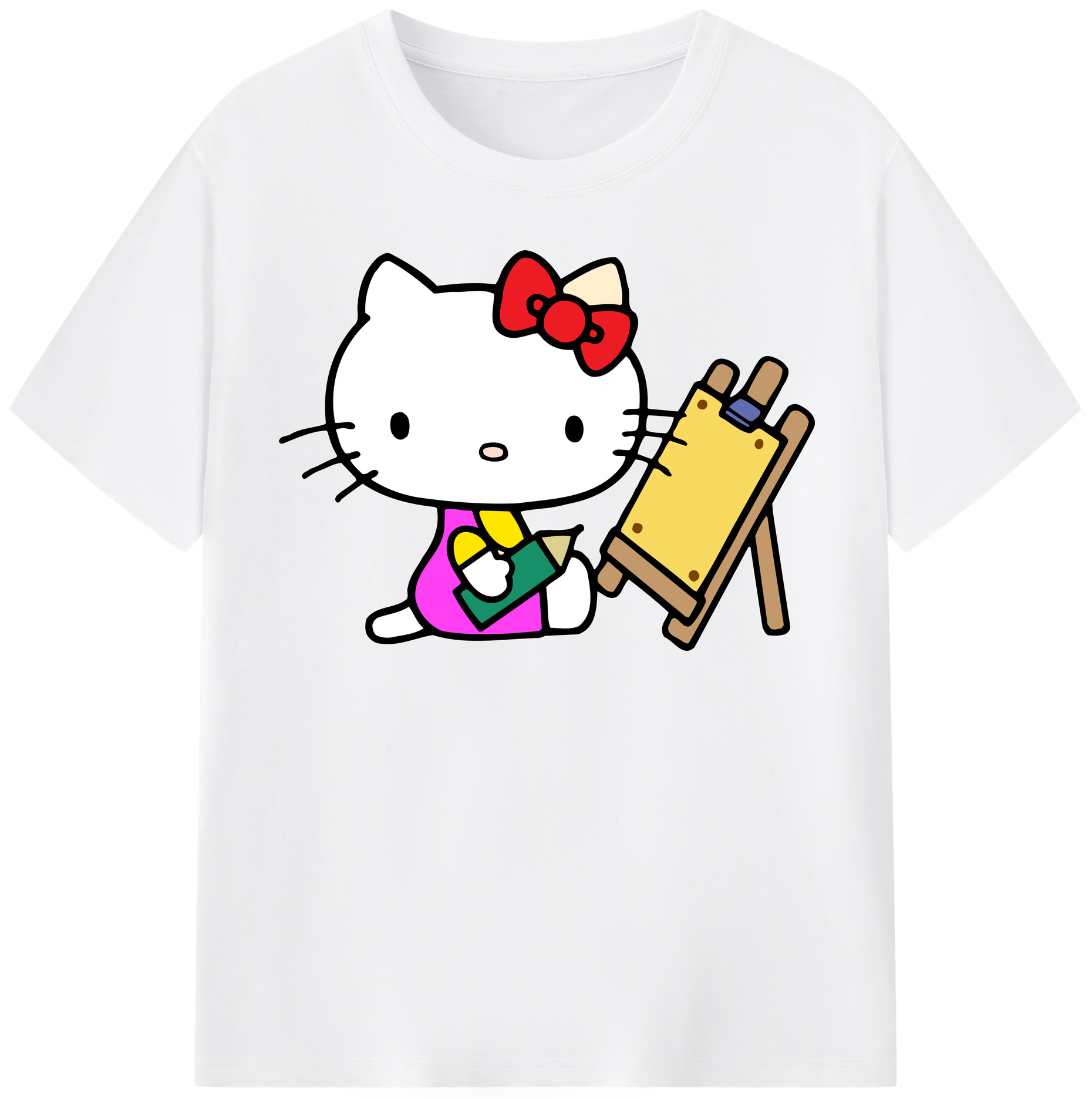 （画像用） Hello Kitty ハローキティ 綿100％半袖Tシャツ（フロントプリント）