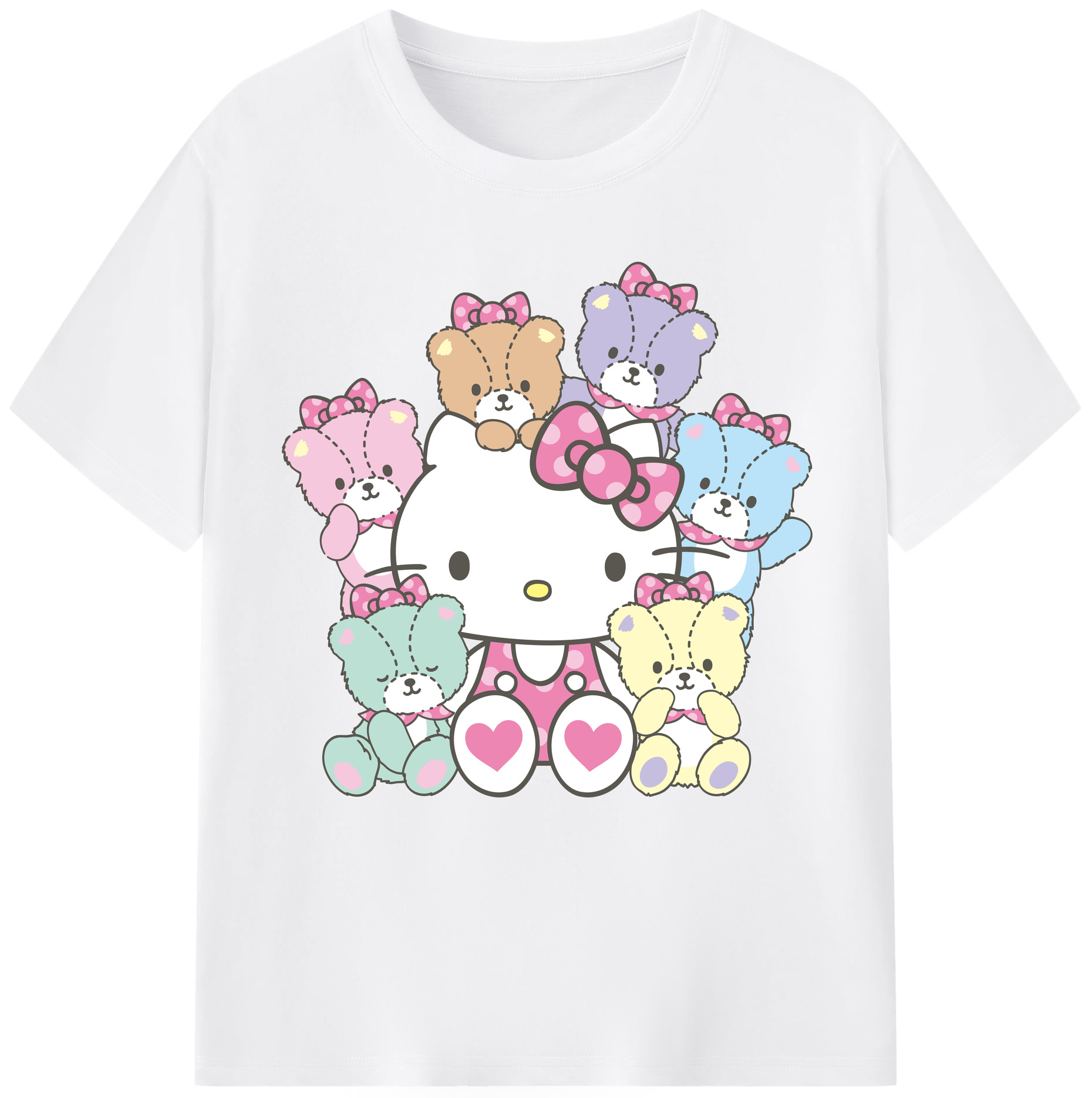 （画像用） Hello Kitty ハローキティ 綿100％半袖Tシャツ（フロントプリント）