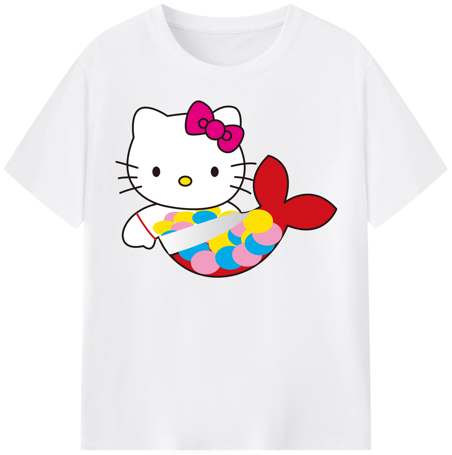 （画像用） Hello Kitty ハローキティ 綿100％半袖Tシャツ（フロントプリント）