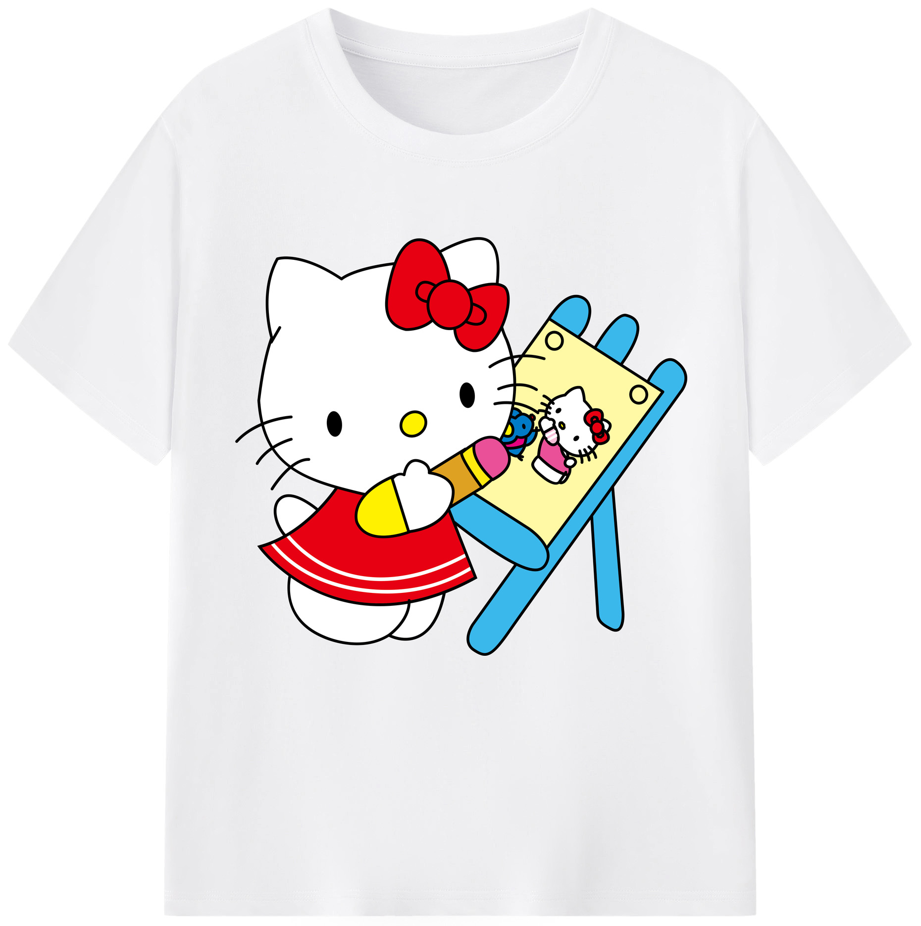 （画像用） Hello Kitty ハローキティ 綿100％半袖Tシャツ（フロントプリント）