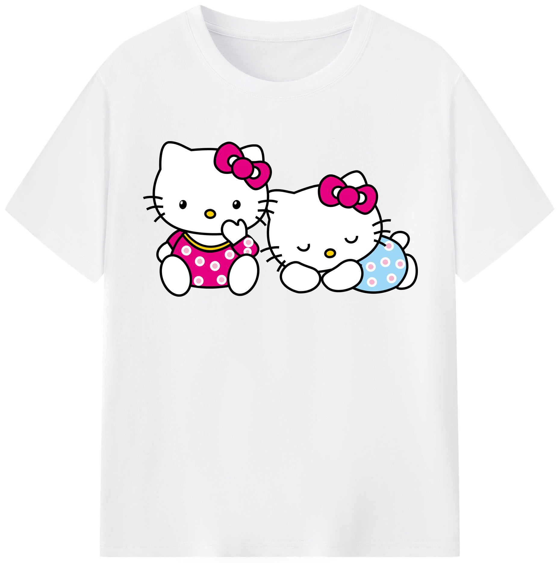 （画像用） Hello Kitty ハローキティ 綿100％半袖Tシャツ（フロントプリント）
