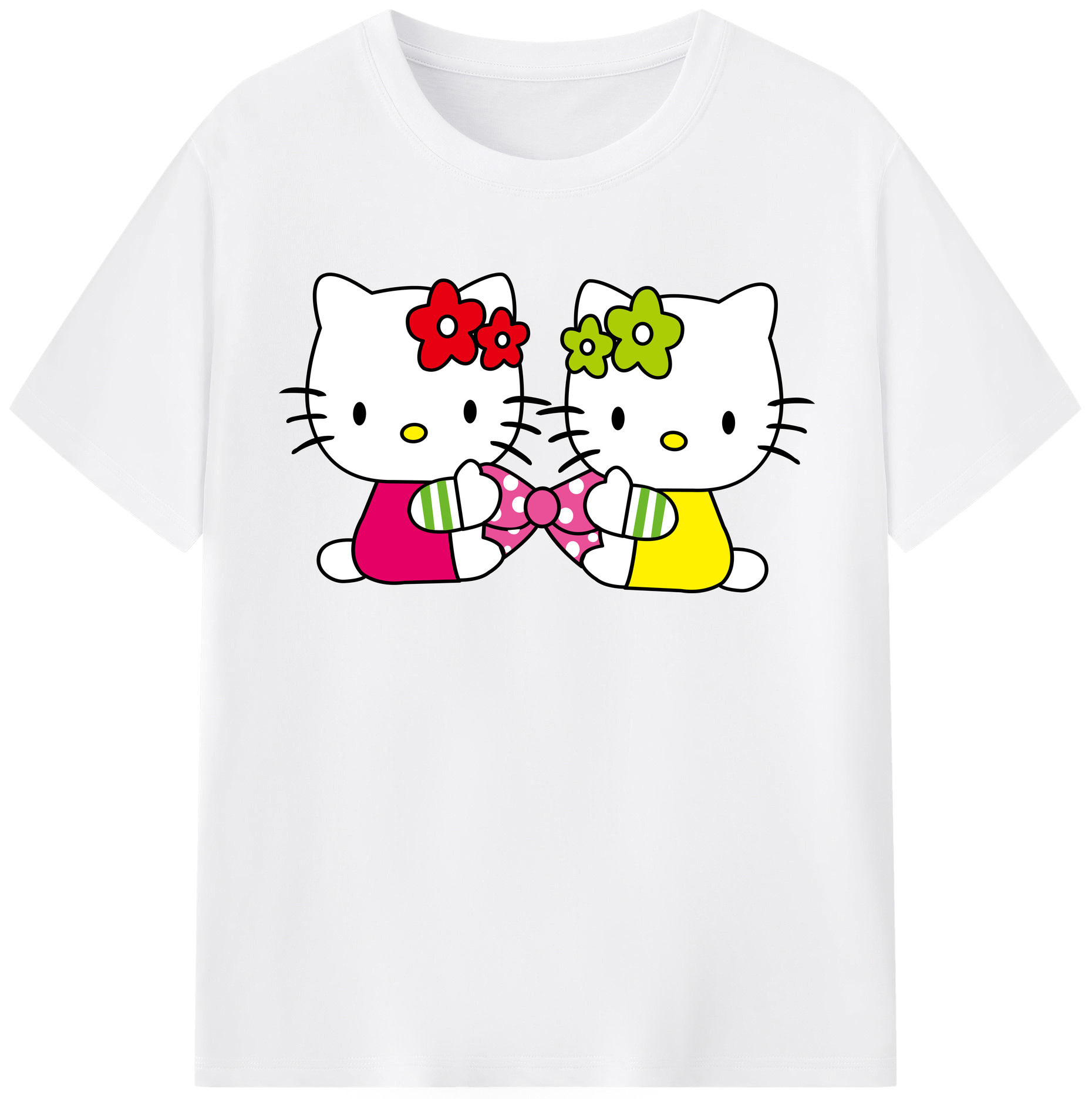 （画像用） Hello Kitty ハローキティ 綿100％半袖Tシャツ（フロントプリント）
