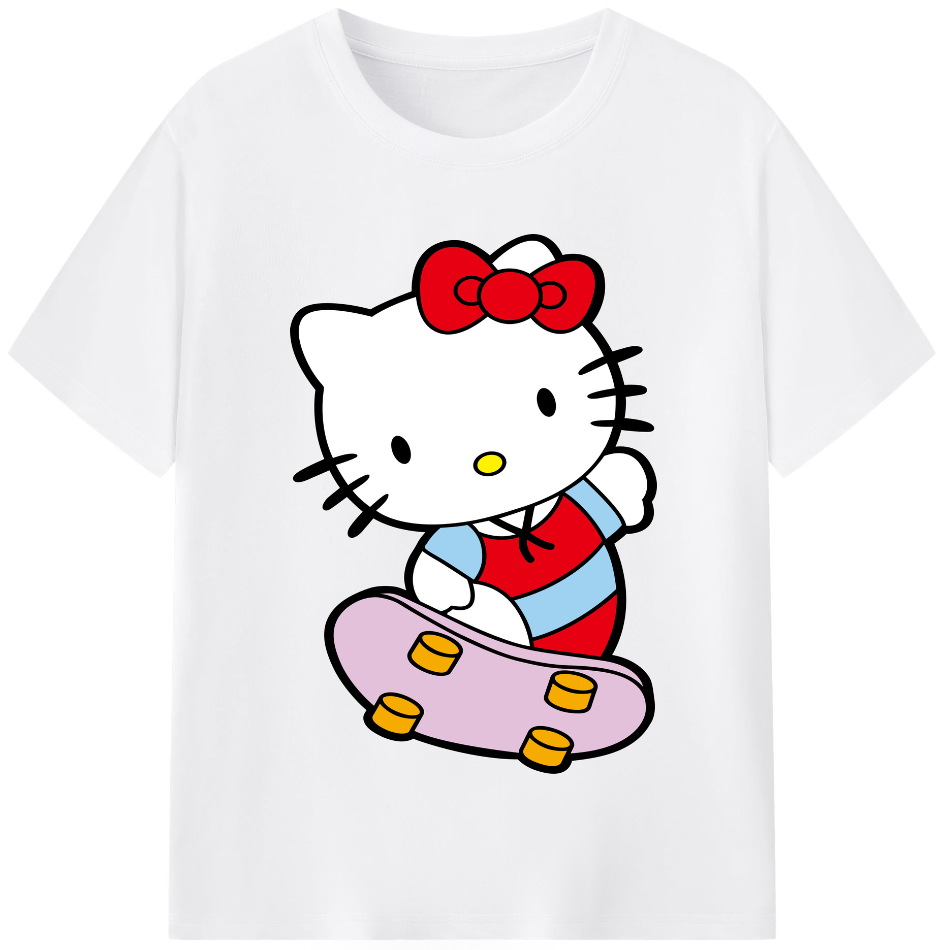 （画像用） Hello Kitty ハローキティ 綿100％半袖Tシャツ（フロントプリント）