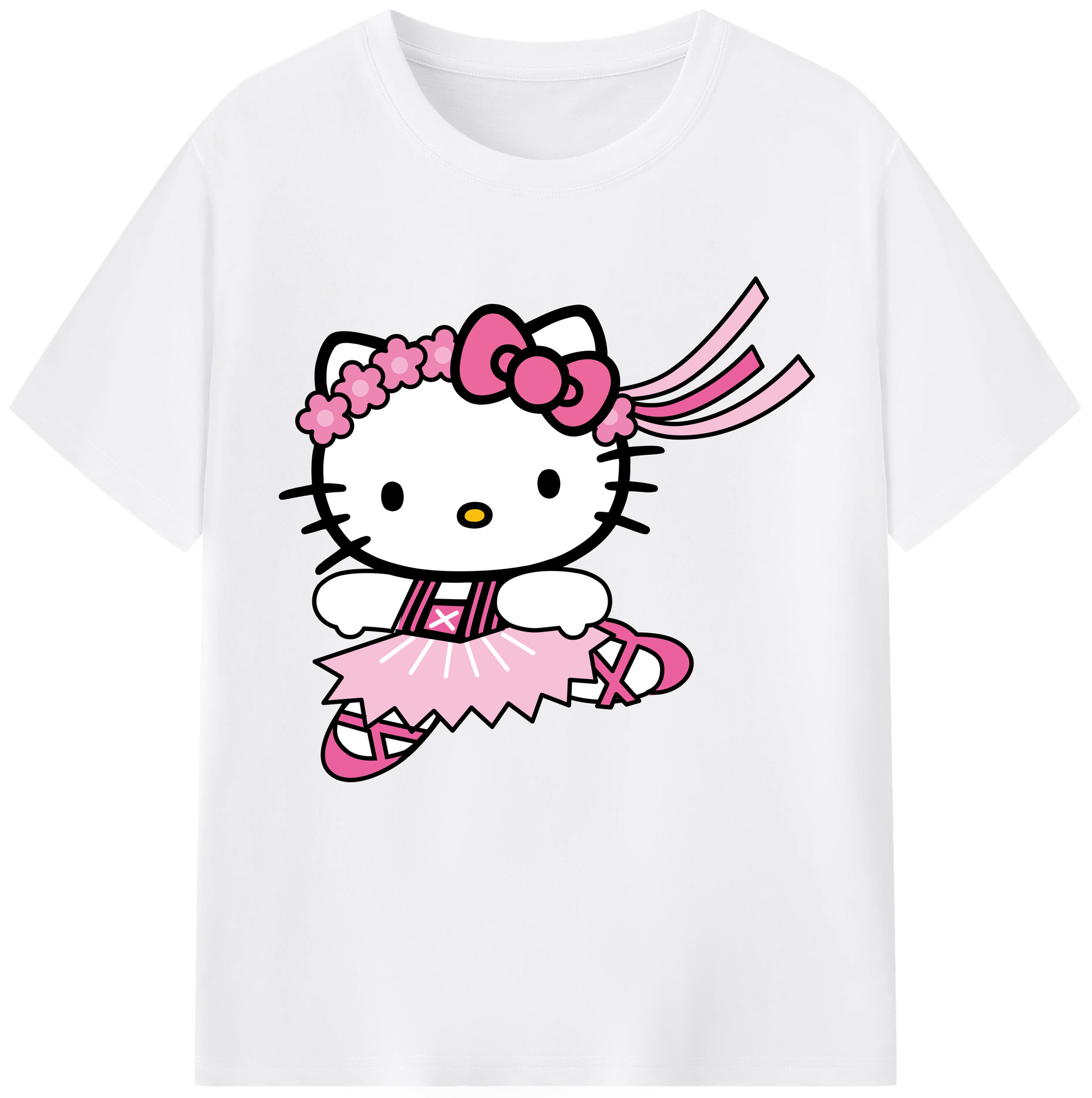 （画像用） Hello Kitty ハローキティ 綿100％半袖Tシャツ（フロントプリント）