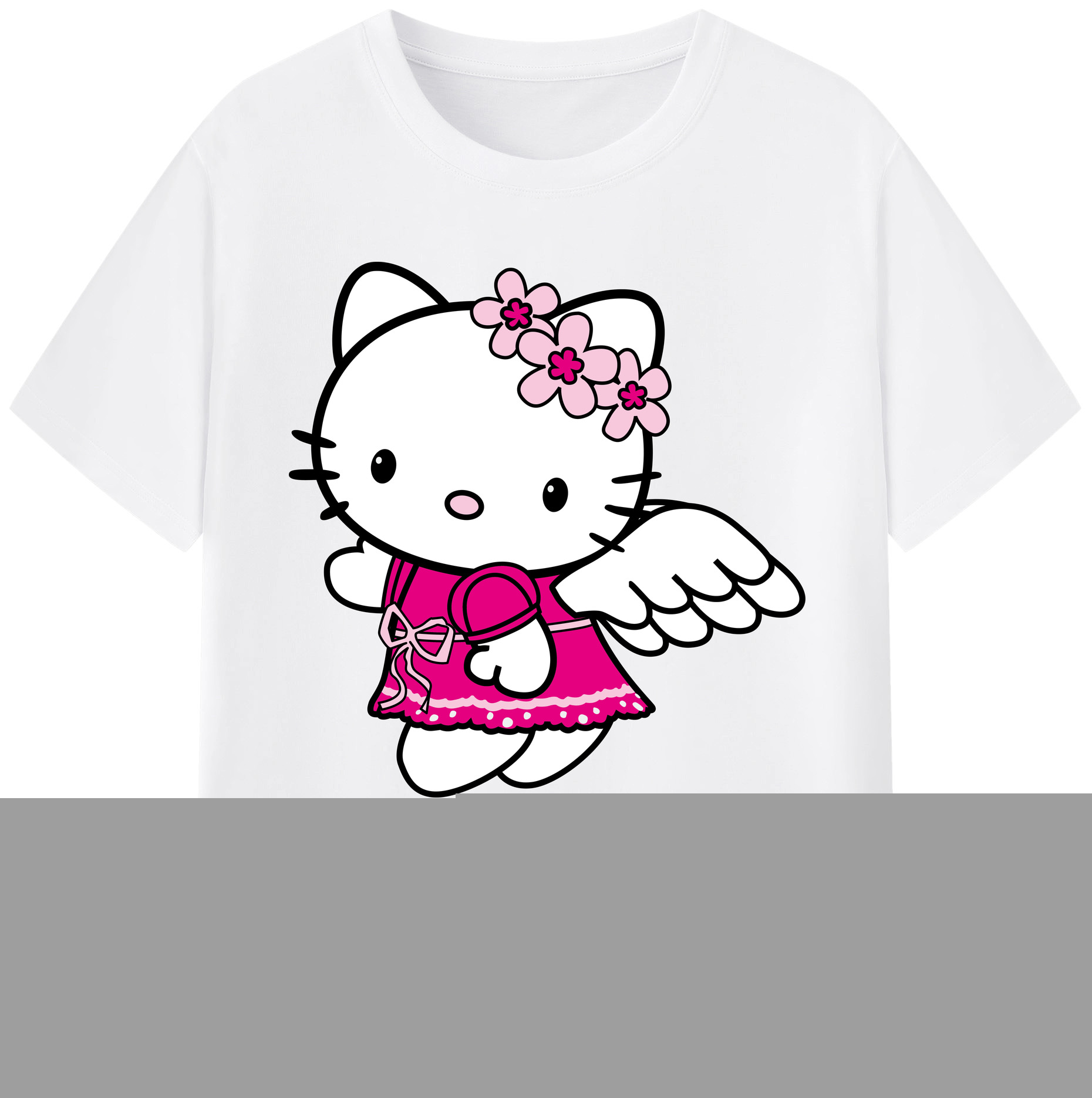 （画像用） Hello Kitty ハローキティ 綿100％半袖Tシャツ（フロントプリント）