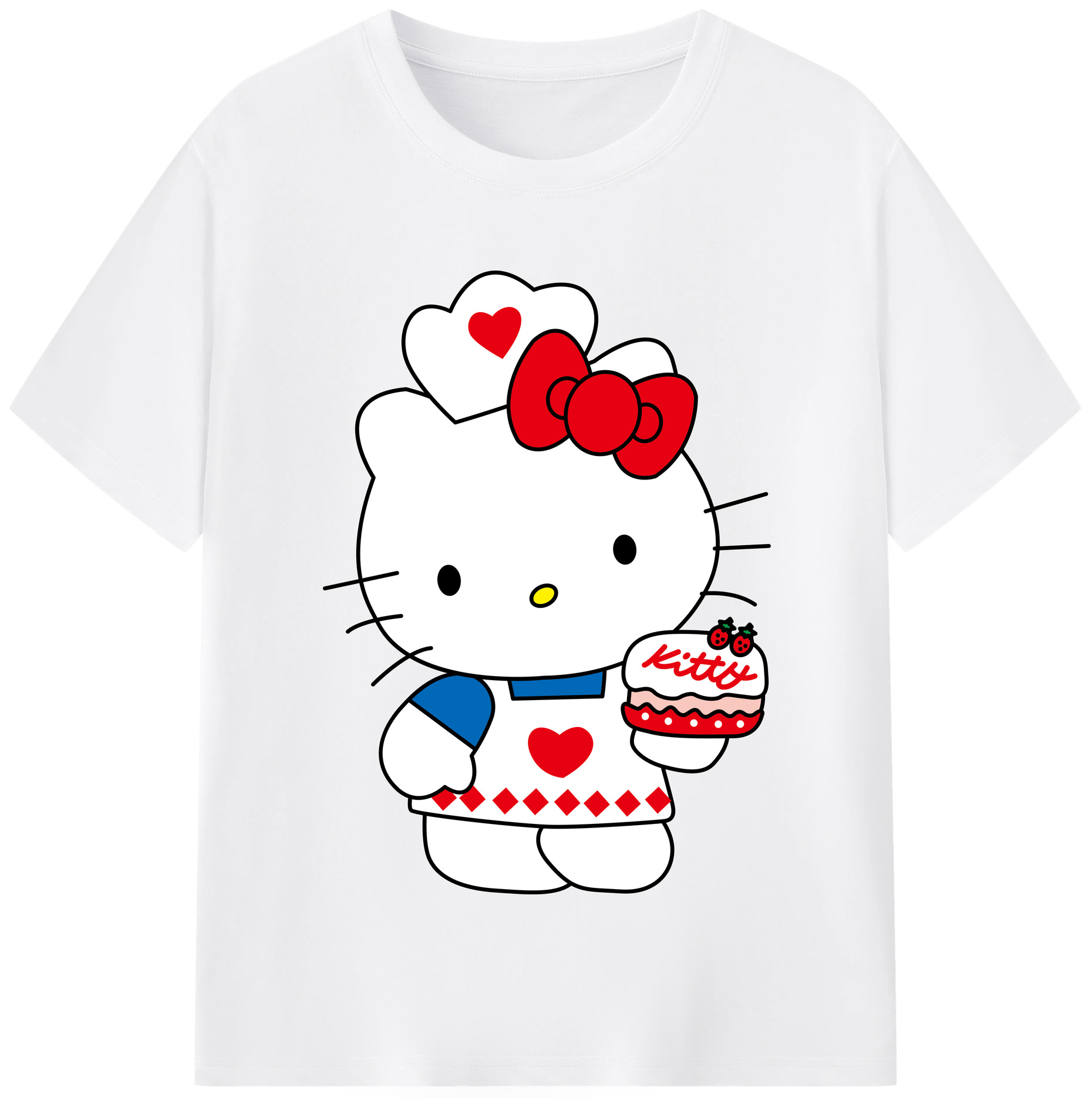 （画像用） Hello Kitty ハローキティ 綿100％半袖Tシャツ（フロントプリント）