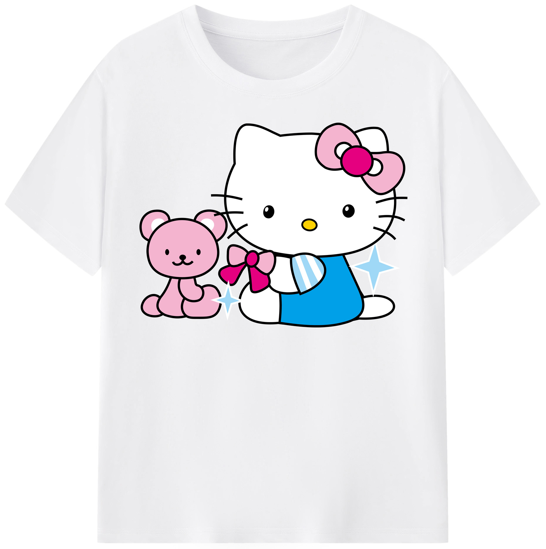 （画像用） Hello Kitty ハローキティ 綿100％半袖Tシャツ（フロントプリント）
