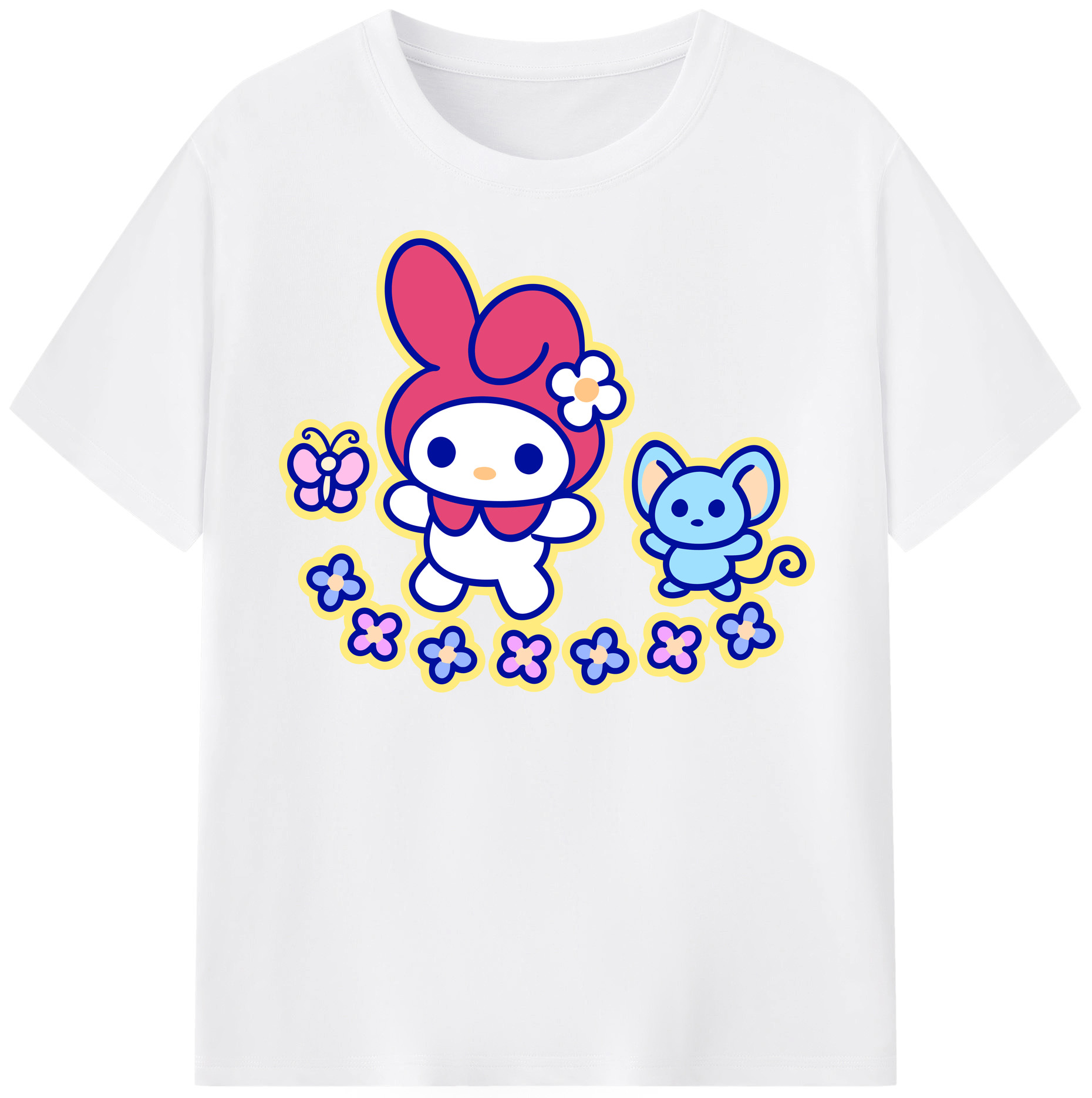 （画像用） Hello Kitty ハローキティ 綿100％半袖Tシャツ（フロントプリント）