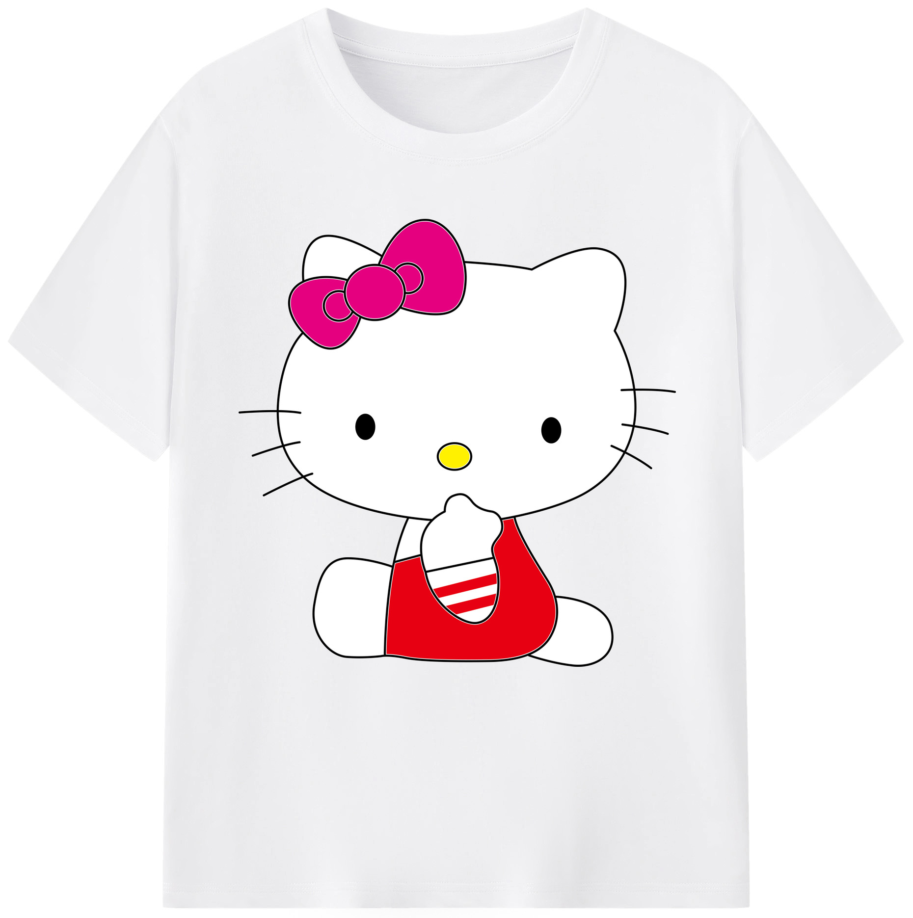 （画像用） Hello Kitty ハローキティ 綿100％半袖Tシャツ（フロントプリント）