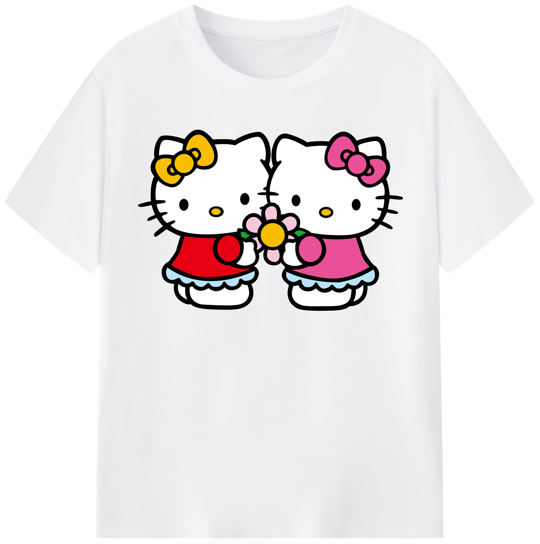 （画像用） Hello Kitty ハローキティ 綿100％半袖Tシャツ（フロントプリント）