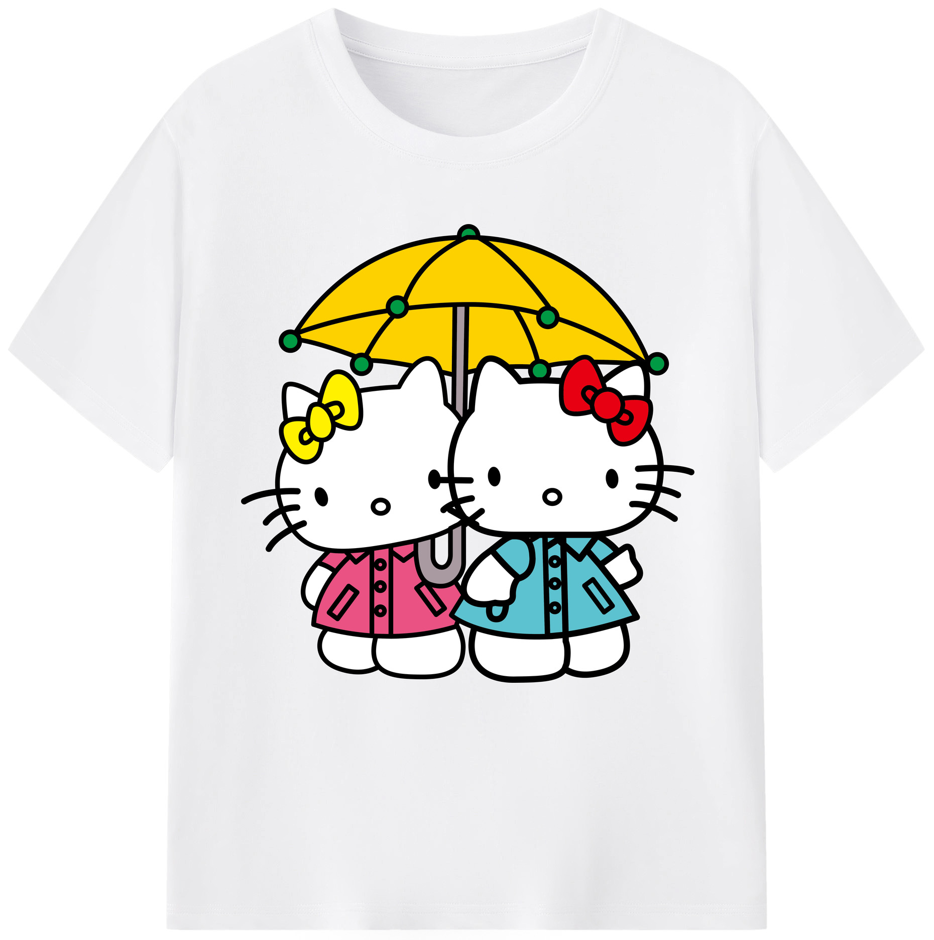 （画像用） Hello Kitty ハローキティ 綿100％半袖Tシャツ（フロントプリント）