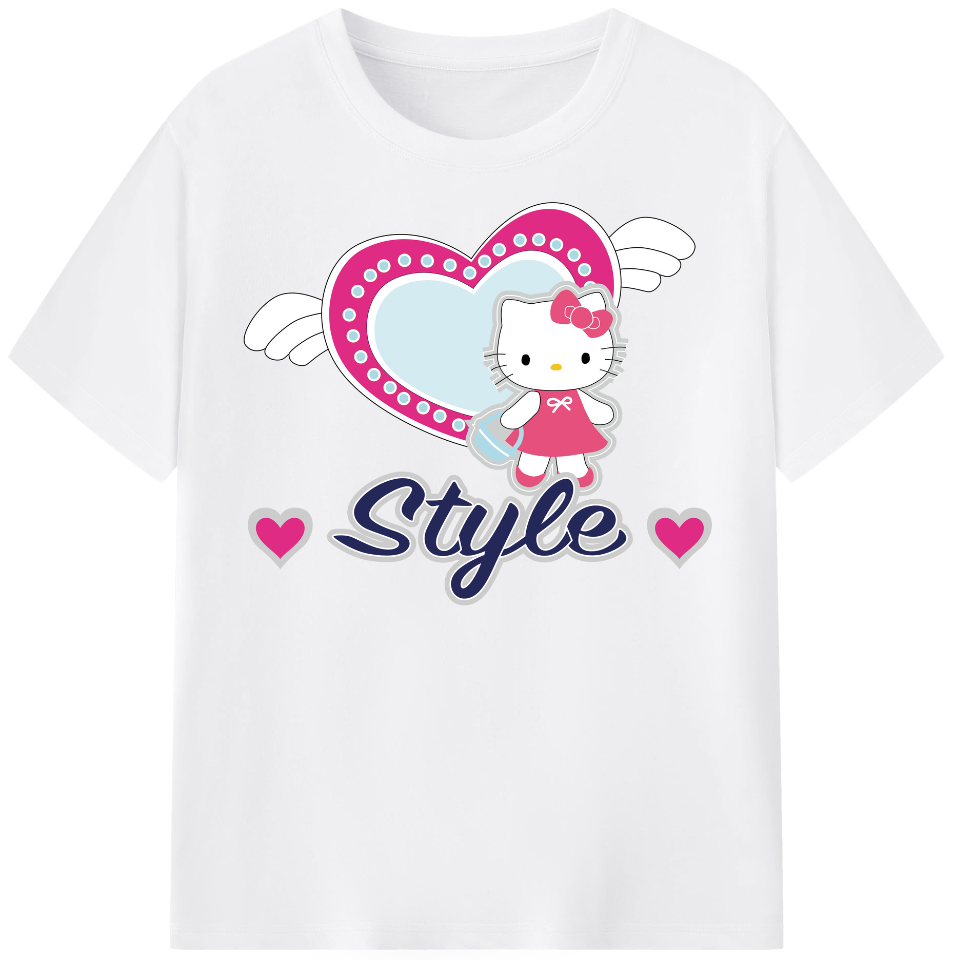 （画像用） Hello Kitty ハローキティ 綿100％半袖Tシャツ（フロントプリント）