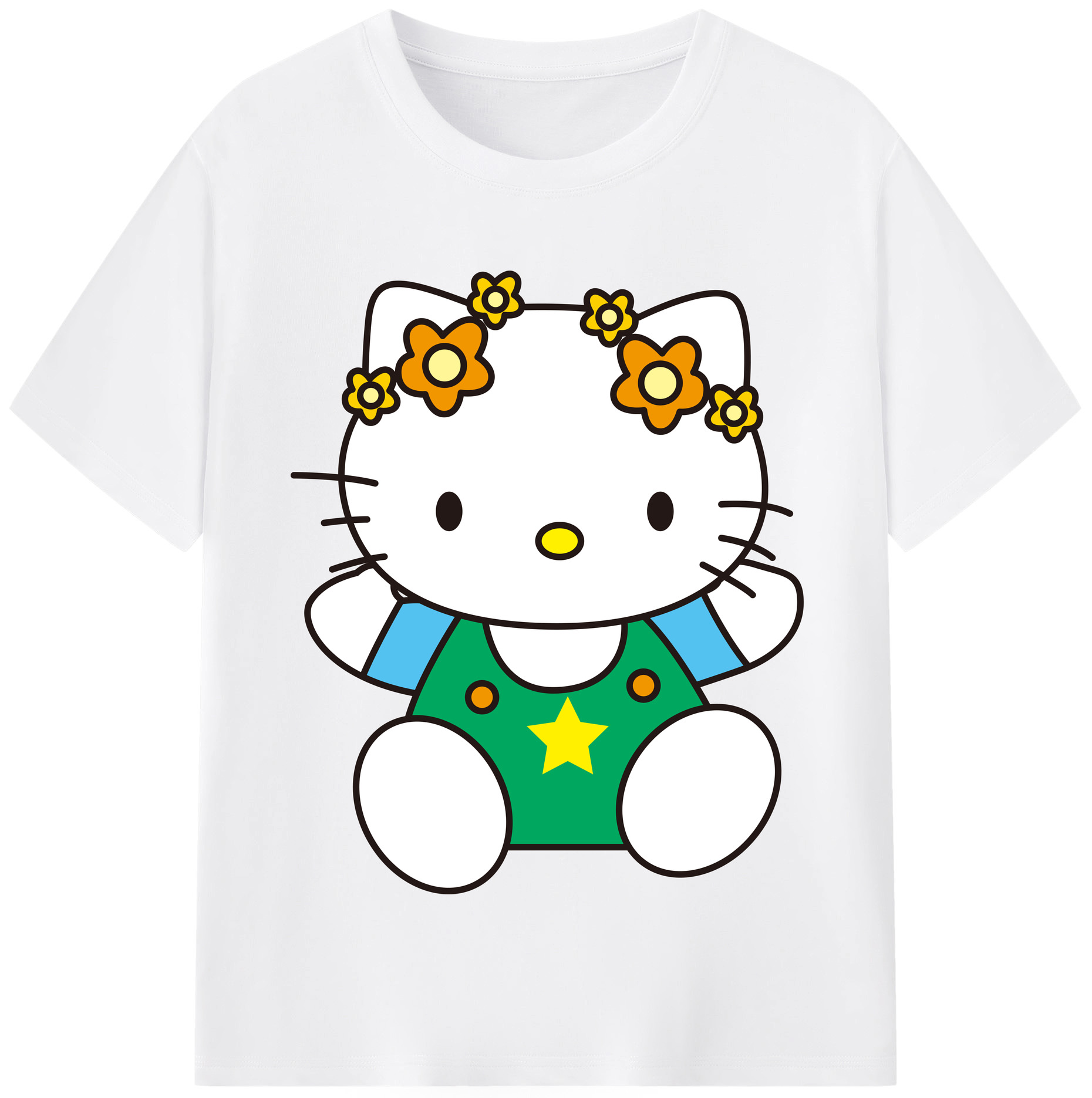 （画像用） Hello Kitty ハローキティ 綿100％半袖Tシャツ（フロントプリント）