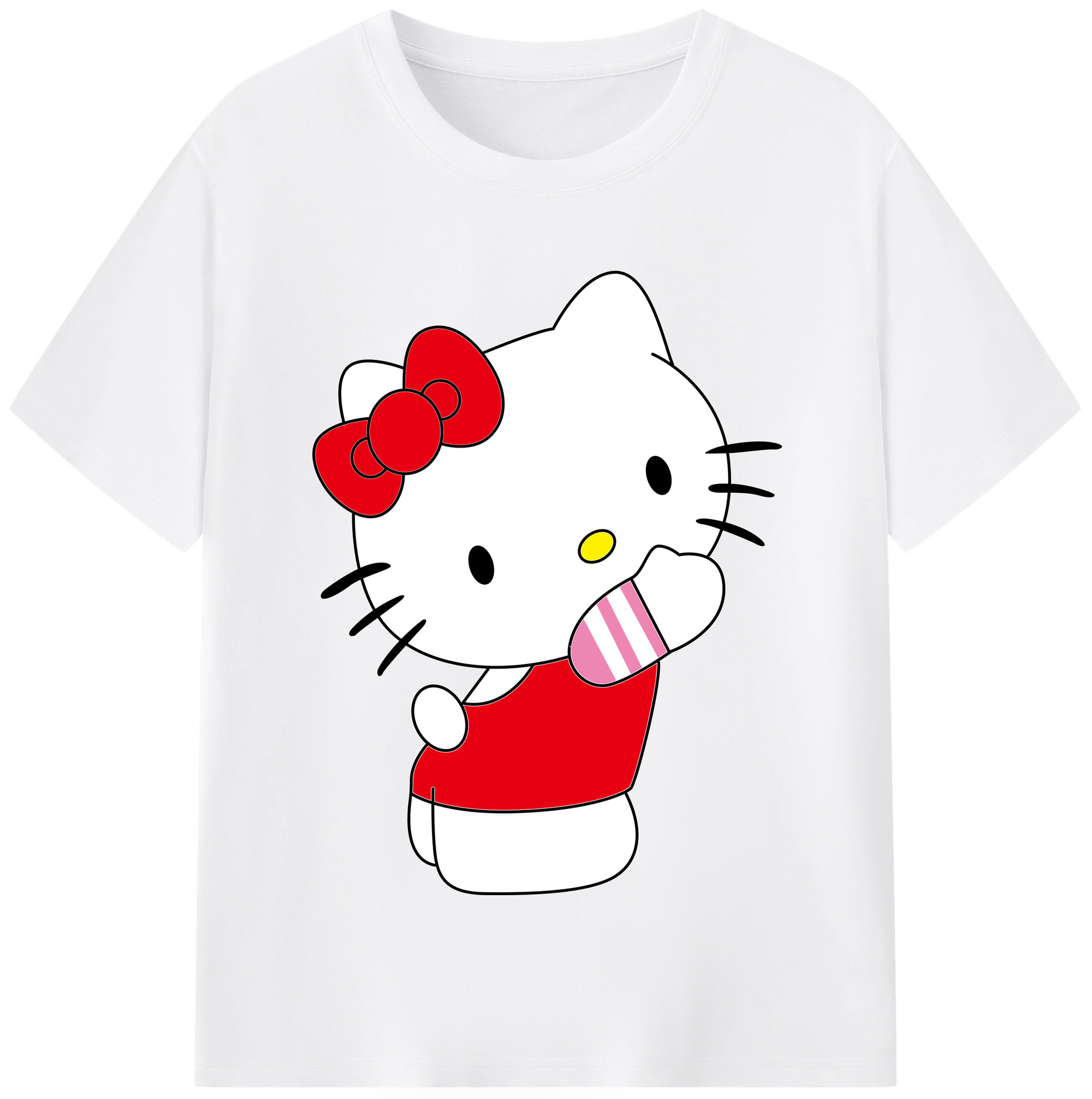 （画像用） Hello Kitty ハローキティ 綿100％半袖Tシャツ（フロントプリント）
