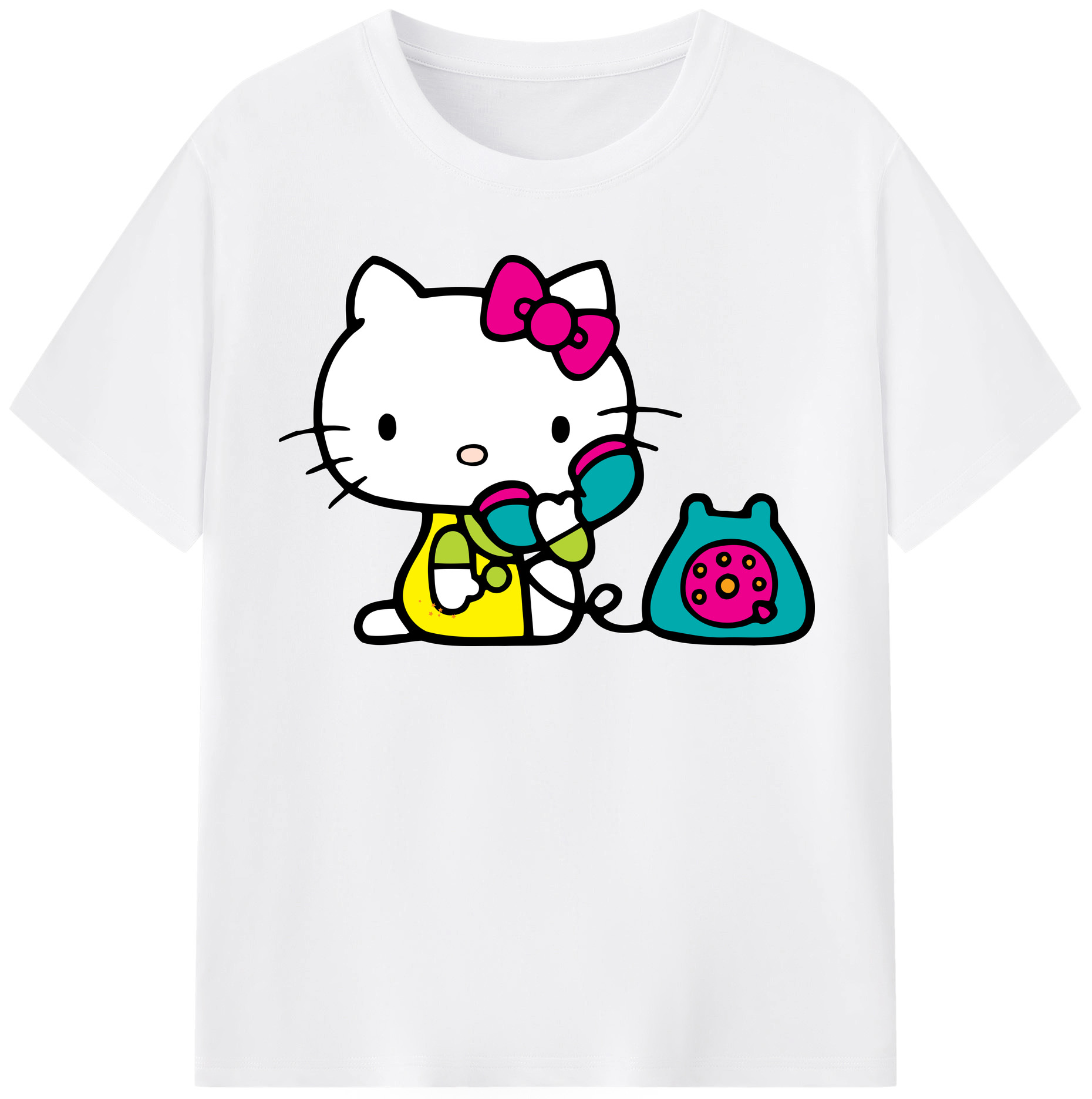 （画像用） Hello Kitty ハローキティ 綿100％半袖Tシャツ（フロントプリント）