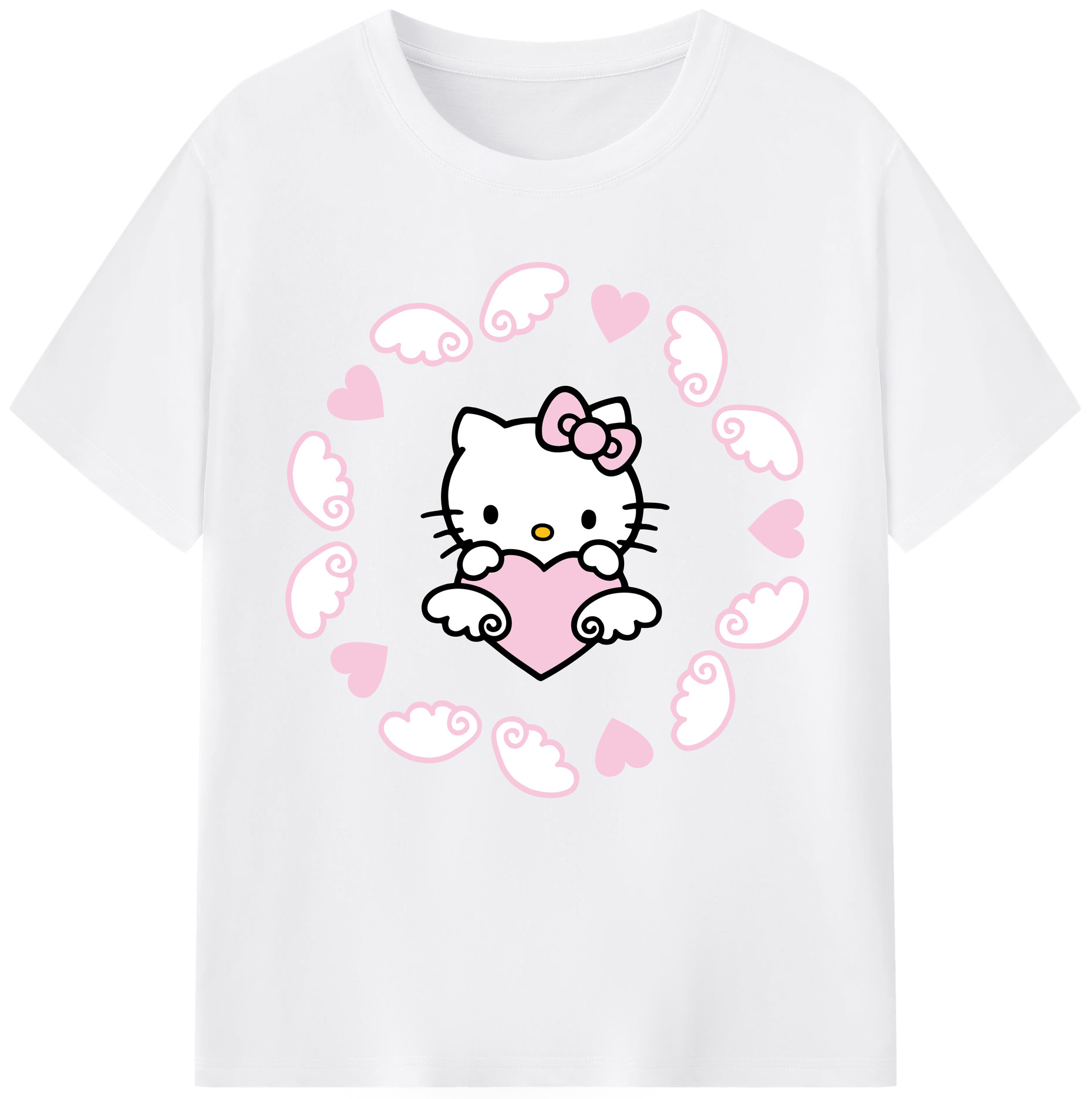 （画像用） Hello Kitty ハローキティ 綿100％半袖Tシャツ（フロントプリント）