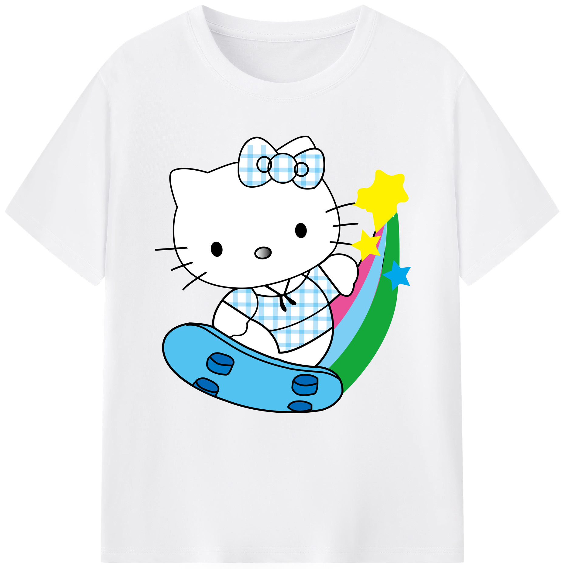 （画像用） Hello Kitty ハローキティ 綿100％半袖Tシャツ（フロントプリント）